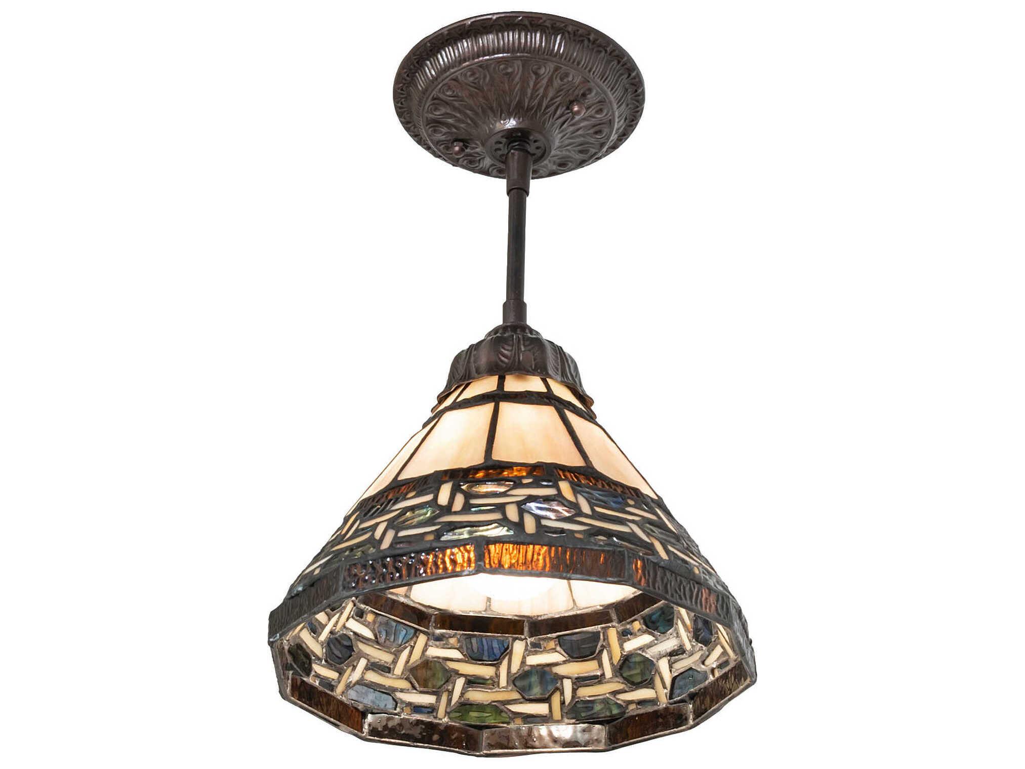 Meyda Ilona 1-Light Chocolate Beige Bronze Mini Pendant