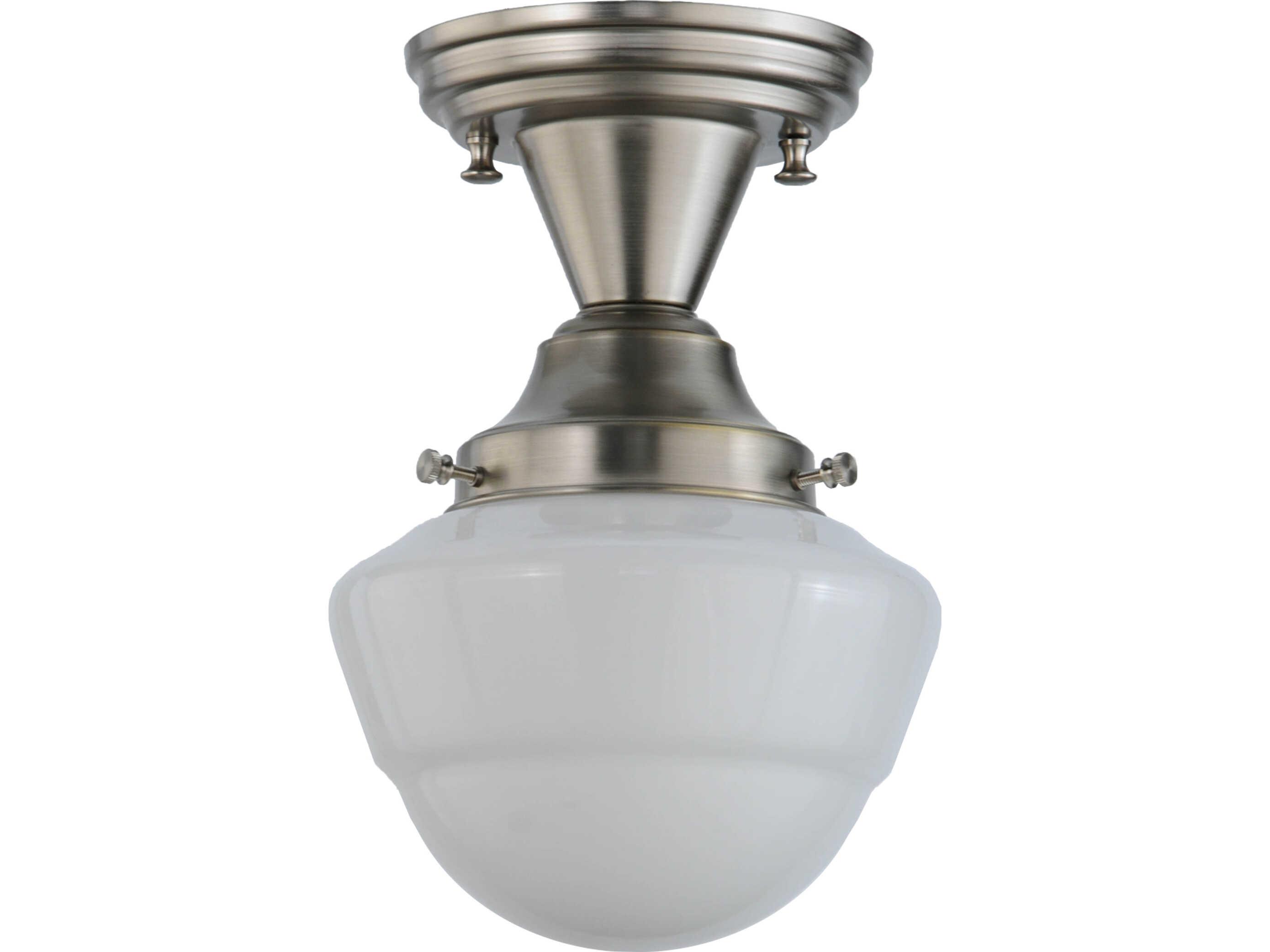 Meyda Revival 1-Light Gray Glass Traditional Semi Flush Mount