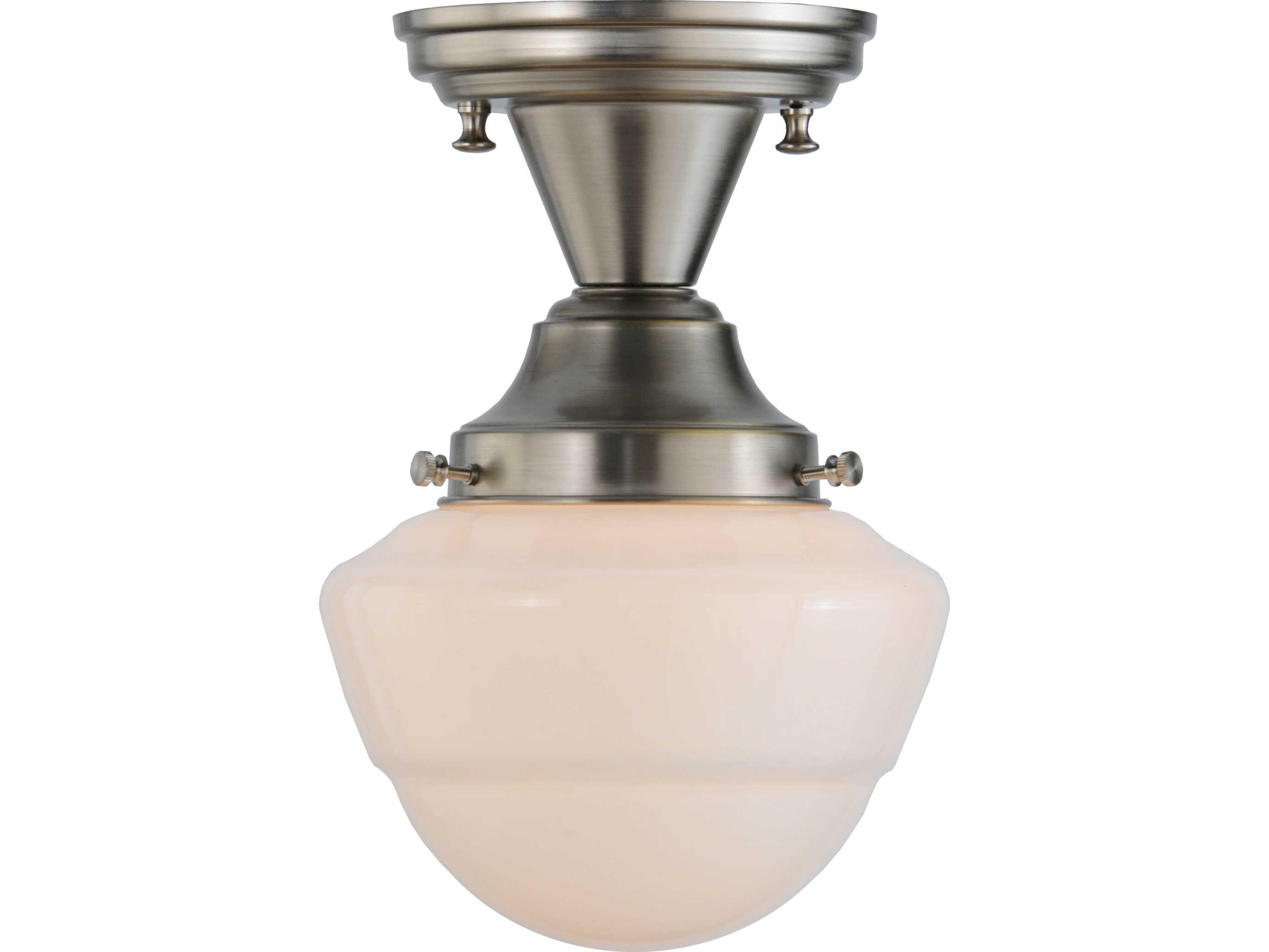 Meyda Revival 1-Light Gray Glass Traditional Semi Flush Mount