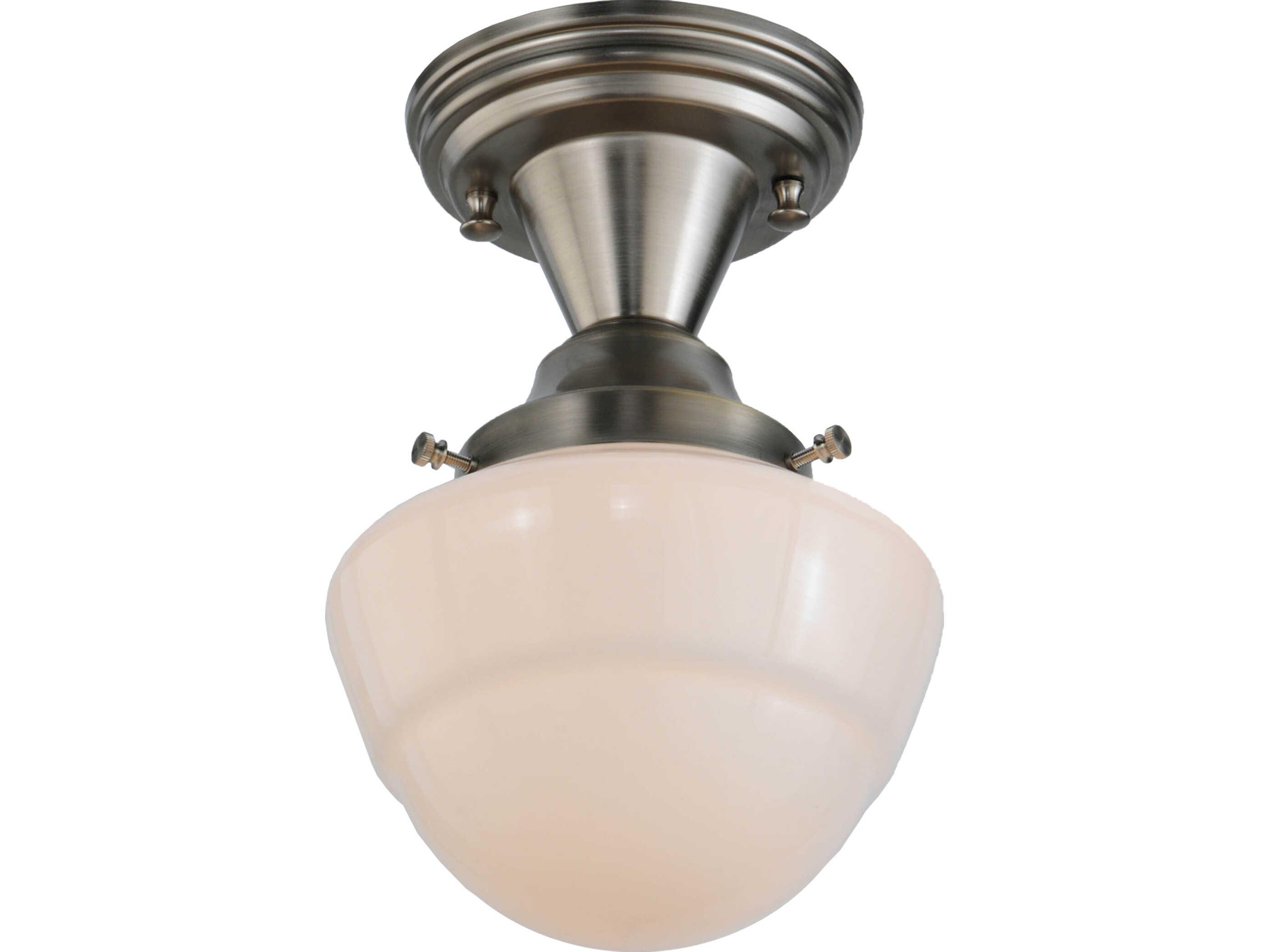 Meyda Revival 1-Light Gray Glass Traditional Semi Flush Mount