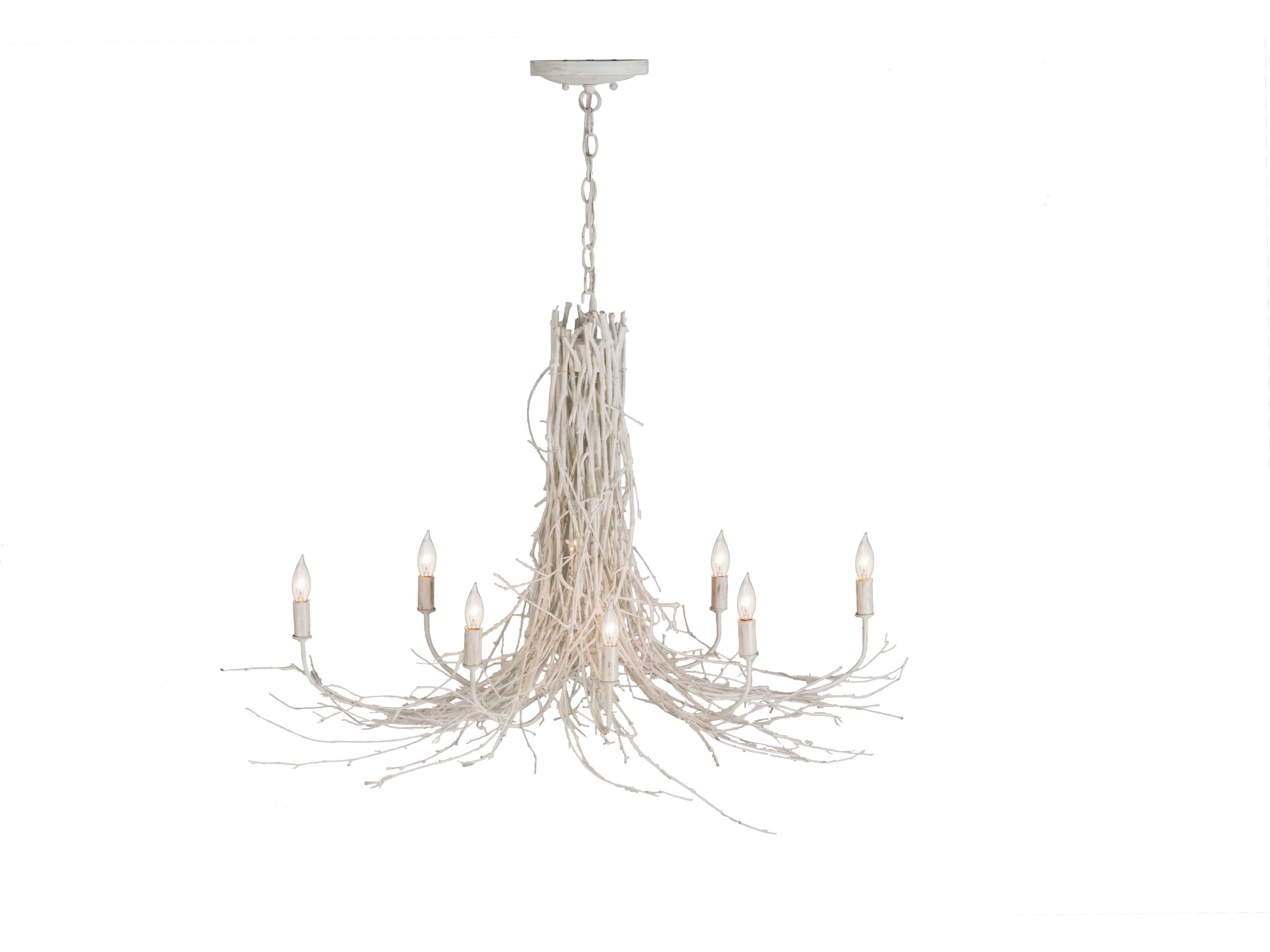 Meyda Twigs 8-Light Benjan Moore White Candelabra Chandelier