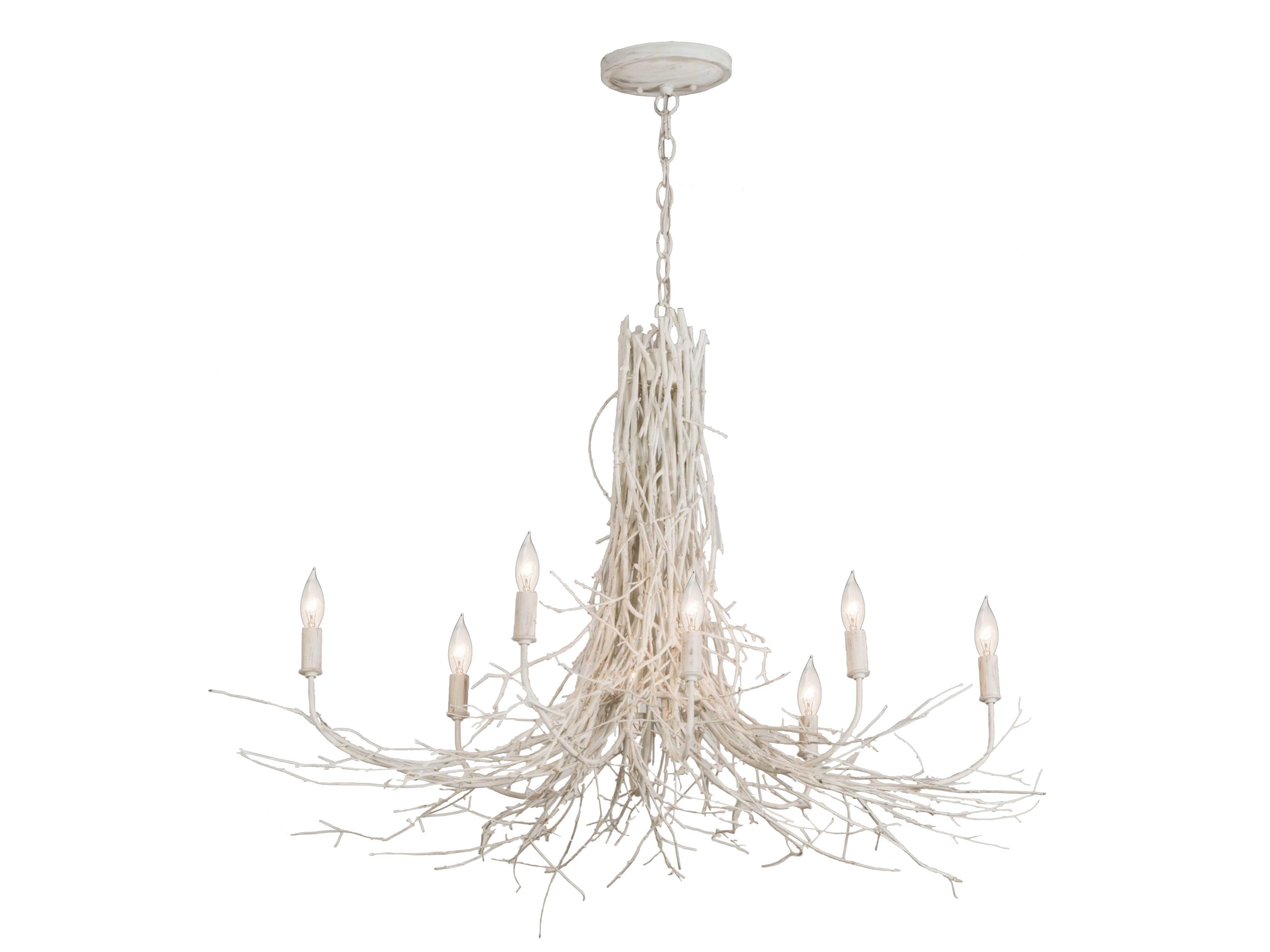 Meyda Twigs 8-Light Benjan Moore White Candelabra Chandelier