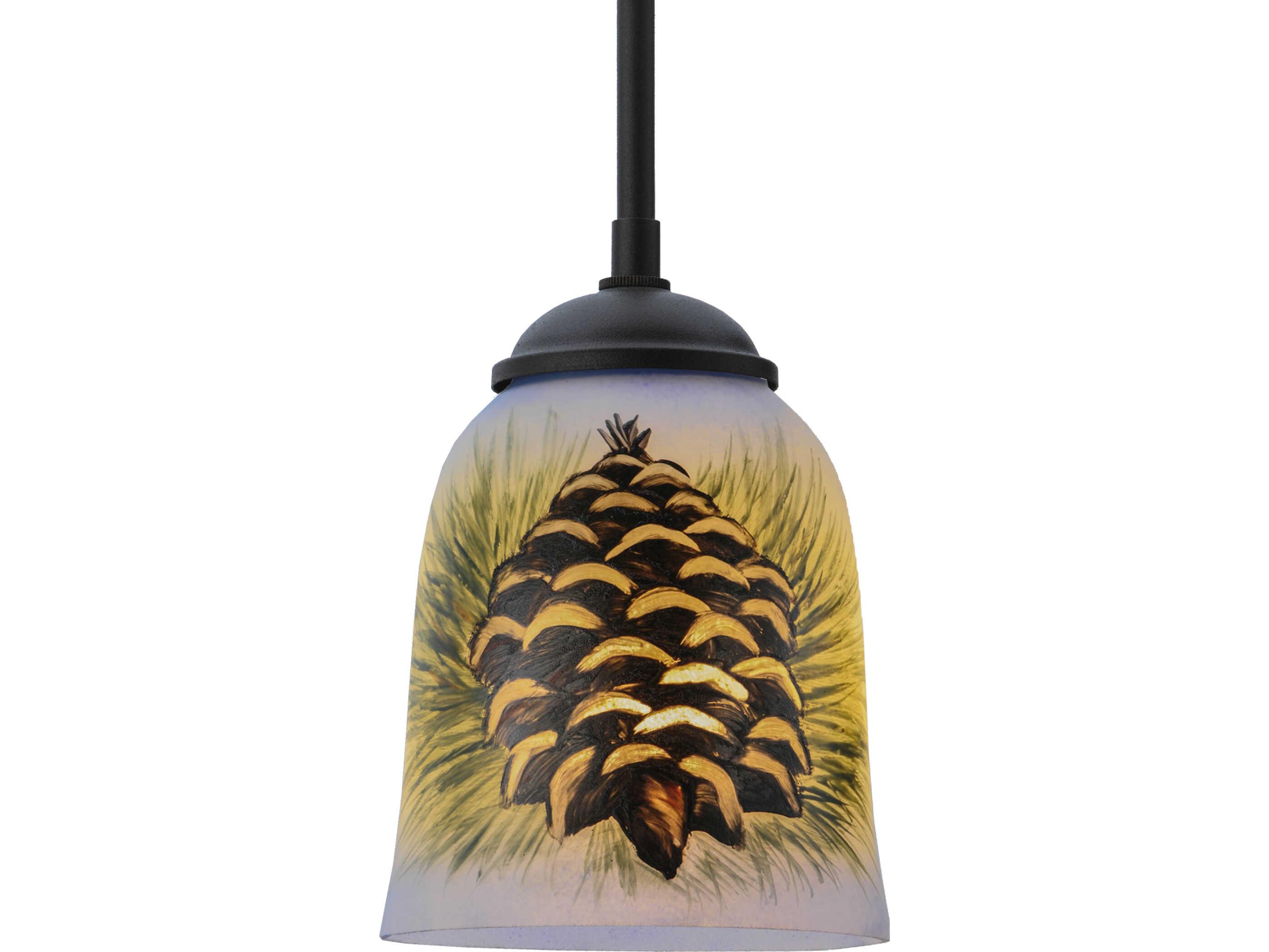Meyda Pinecone 1-Light Black Traditional Mini Pendant