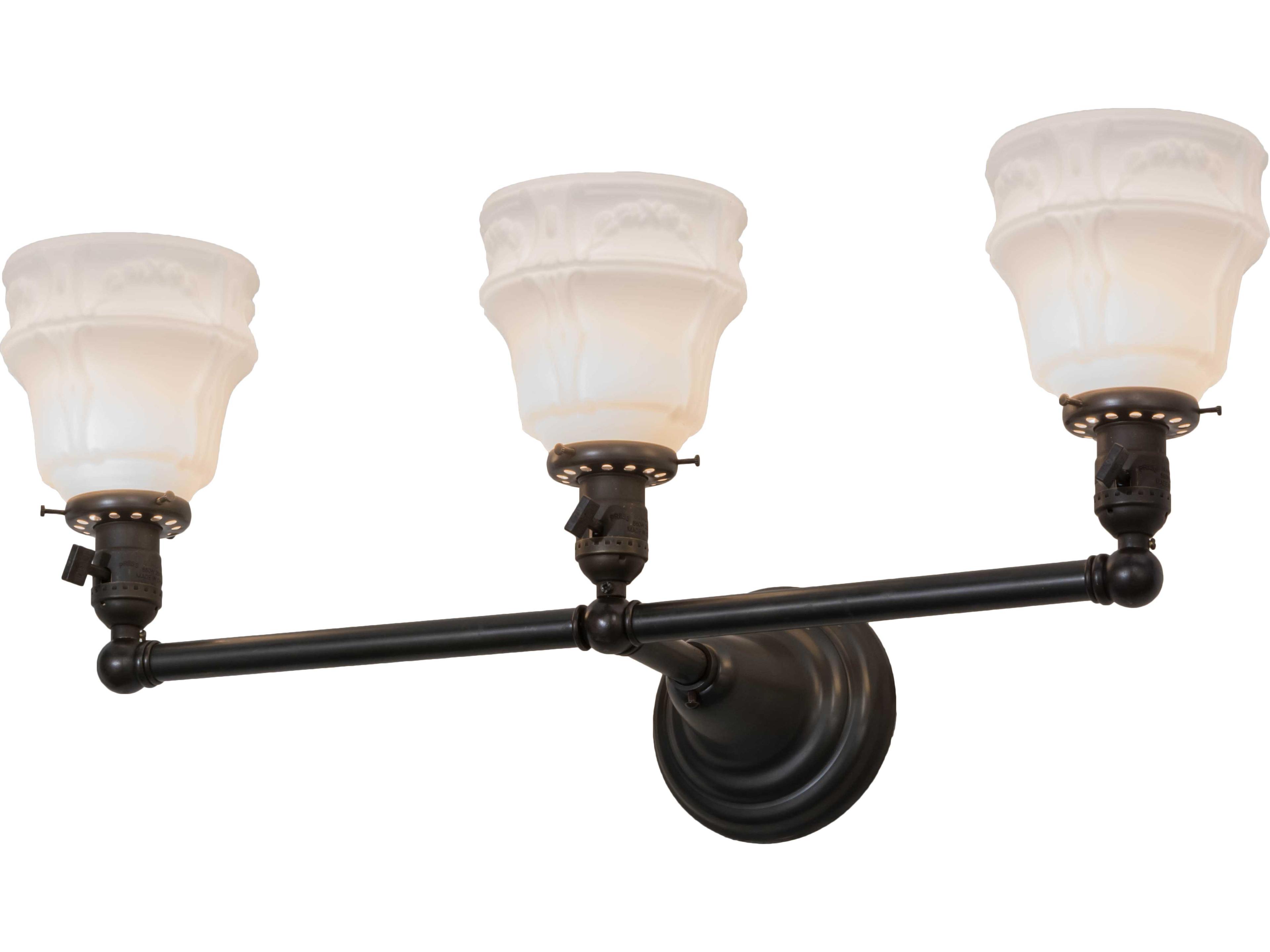 Meyda Revival Garland 3-Light Acid Washed White Vanity Light