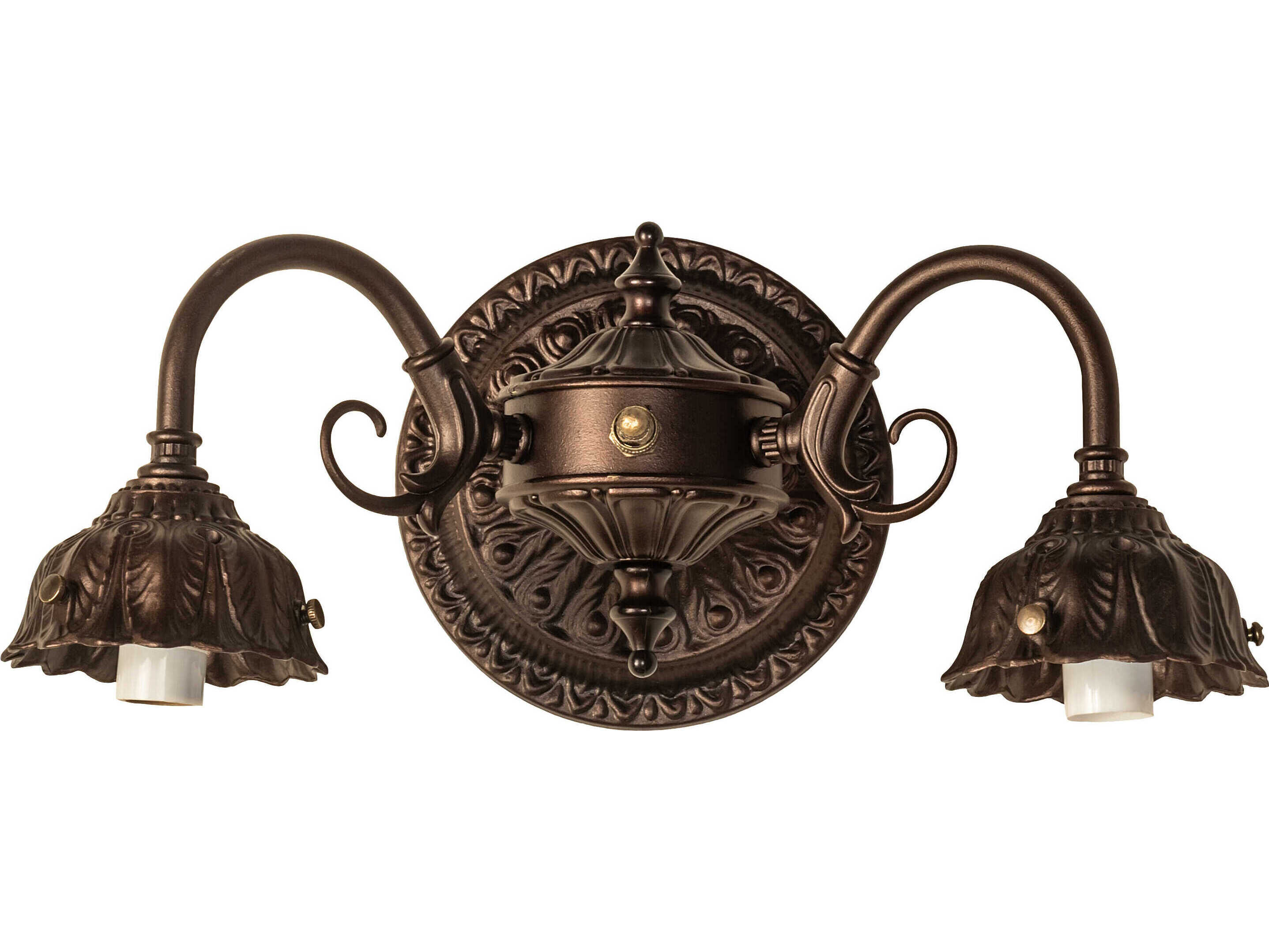 Meyda Victorian 2-Light Mahogany Bronze Wall Sconce