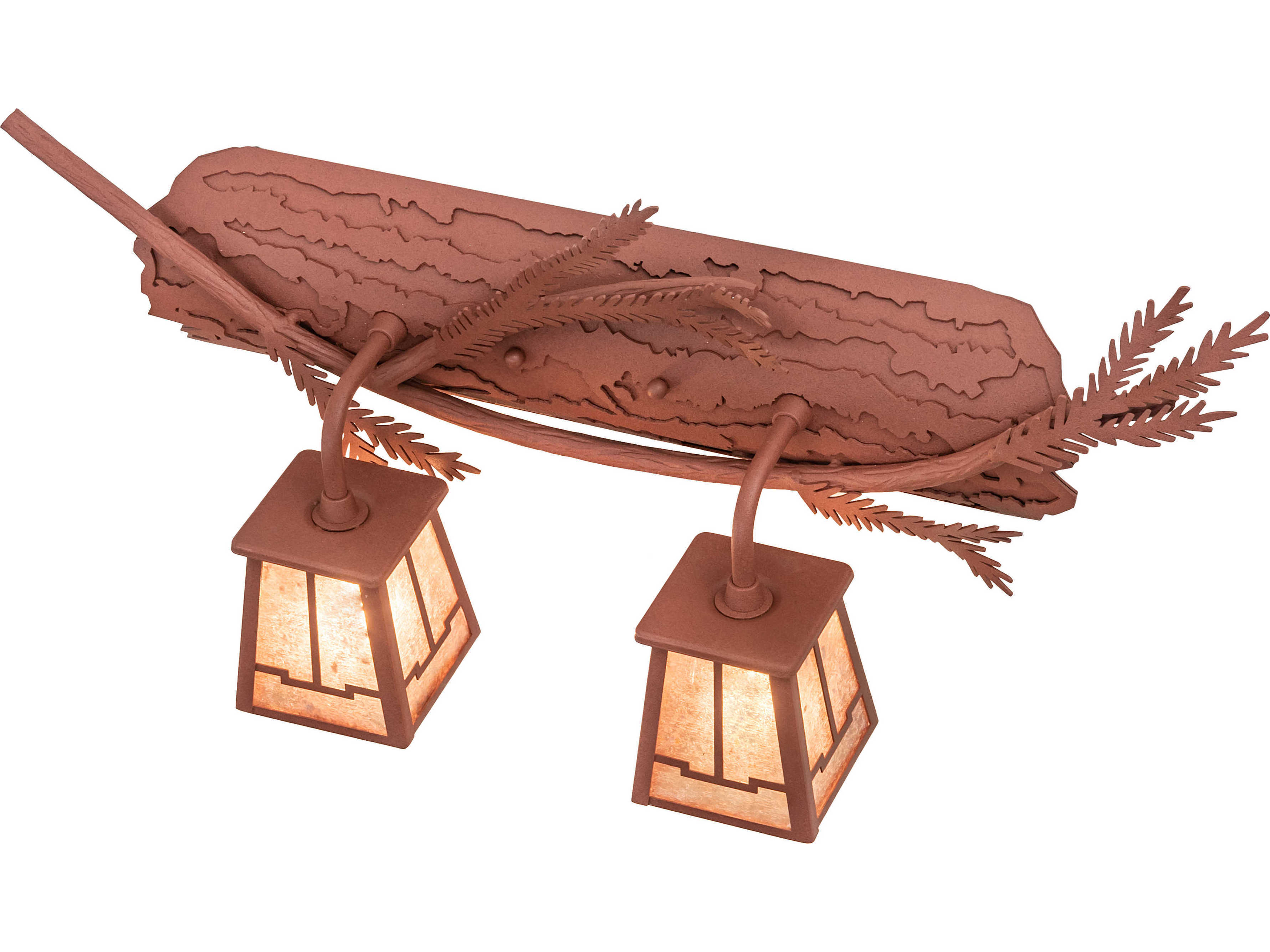 Meyda Pine Branch 2-Light Rust Brown Vanity Light
