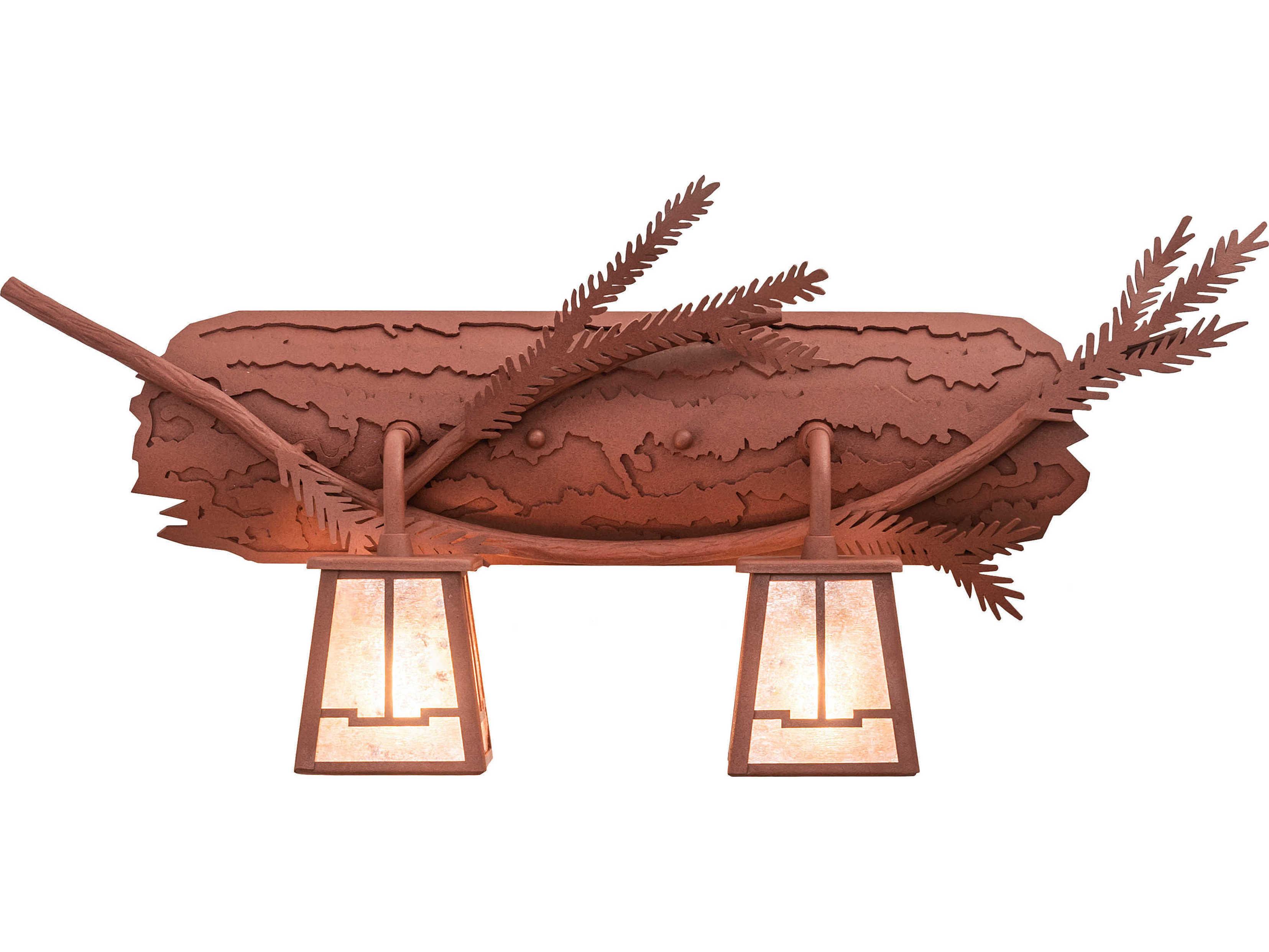 Meyda Pine Branch 2-Light Rust Brown Vanity Light