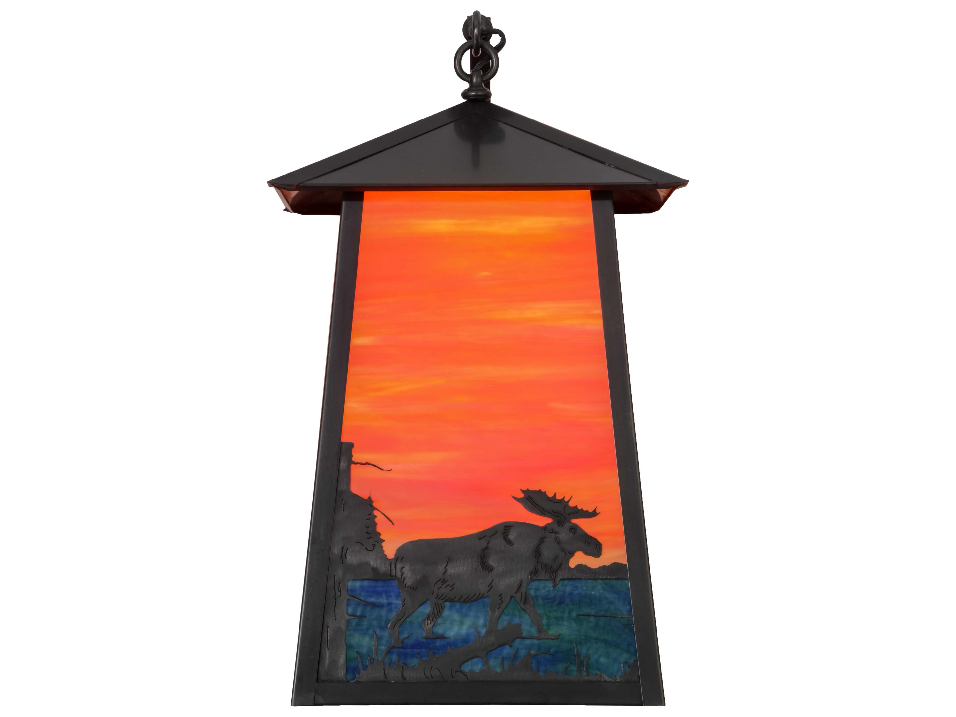 Meyda Stillwater Moose At Lake On Oa Craftsman Brown Wall Sconce