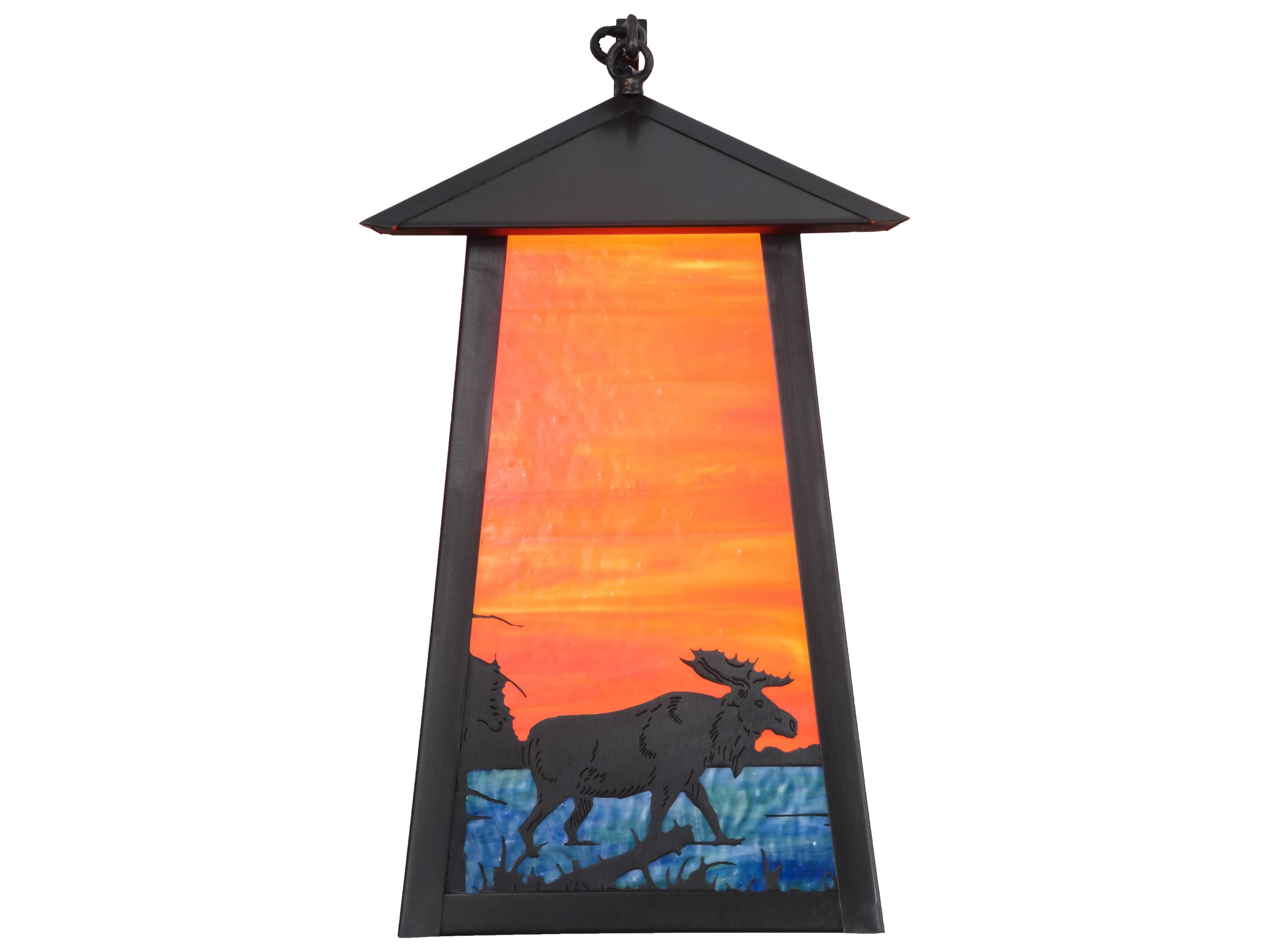 Meyda Stillwater Moose At Lake On Oa Craftsman Brown Wall Sconce