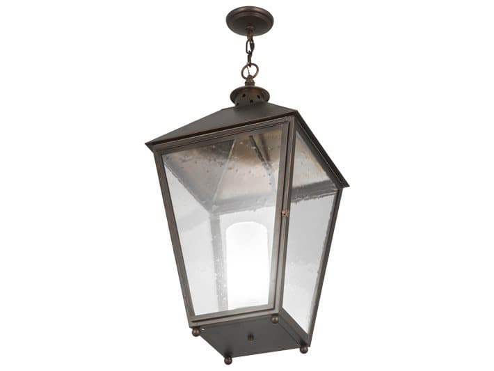 Meyda Stafford 1-Light Bronze Glass Lantern Pendant