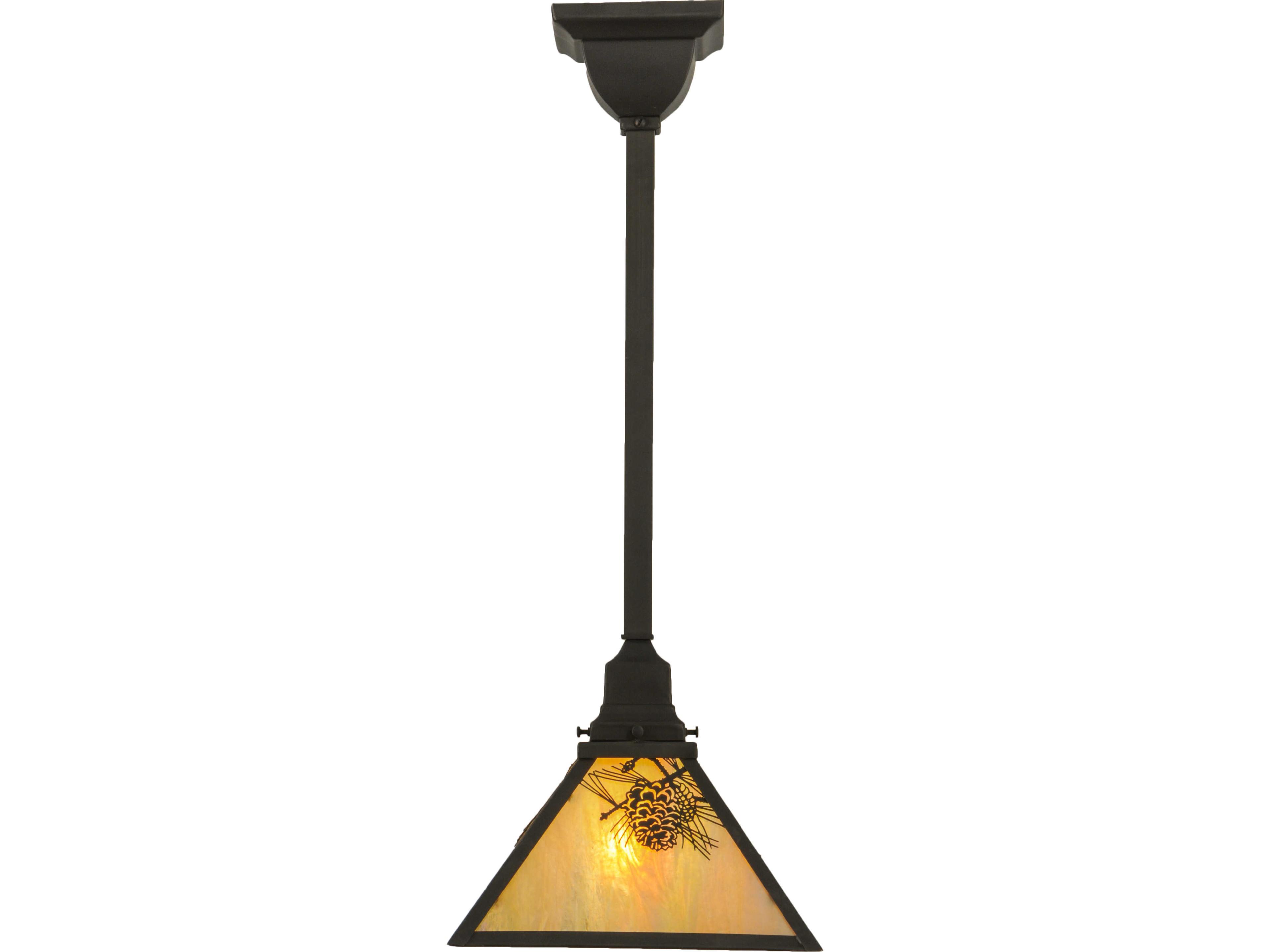Meyda Winter Pine 1-Light Brown Traditional Mini Pendant