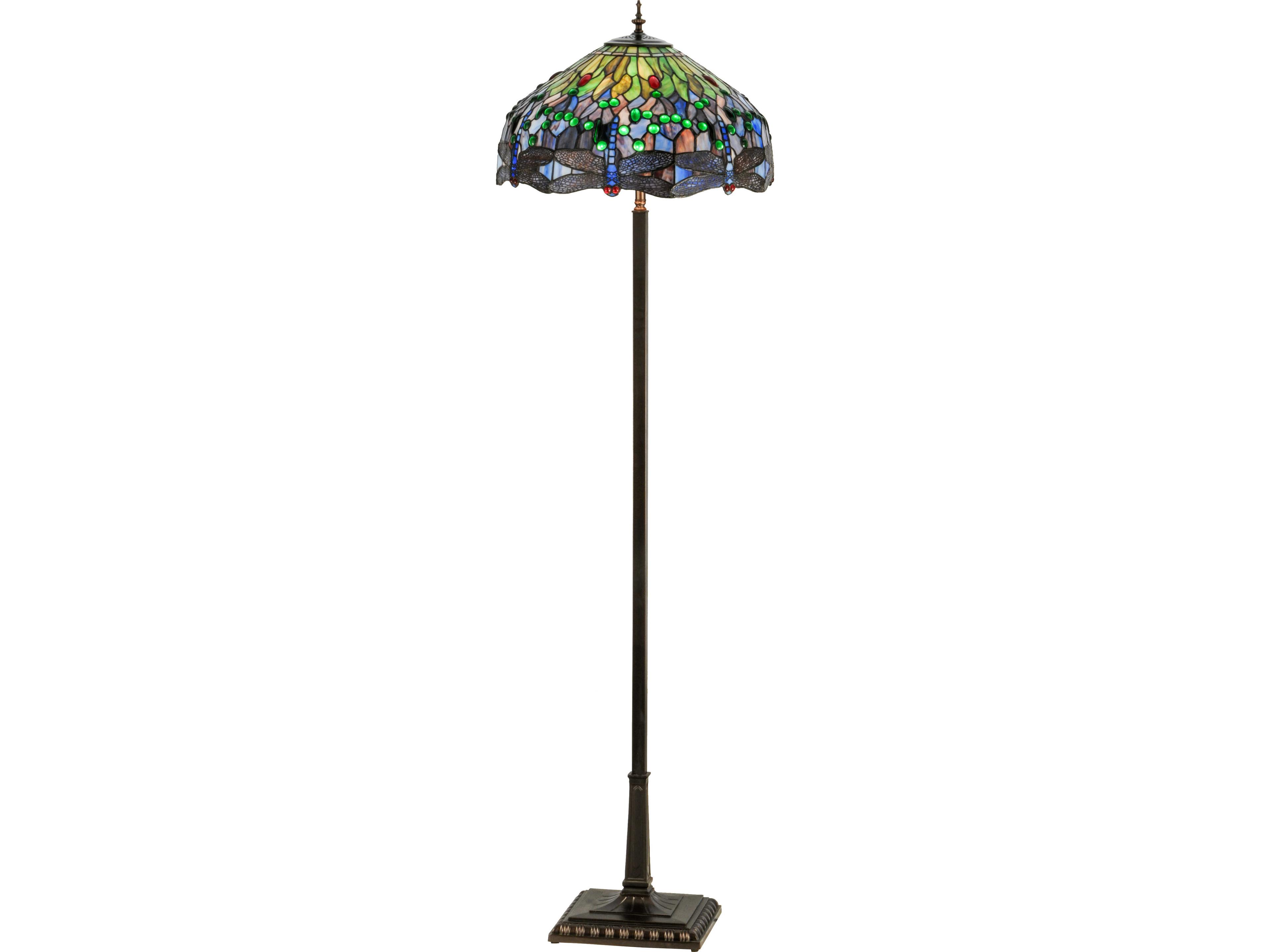 Meyda Tiffany Hanginghead Dragonfly Bronze Traditional Floor Lamp