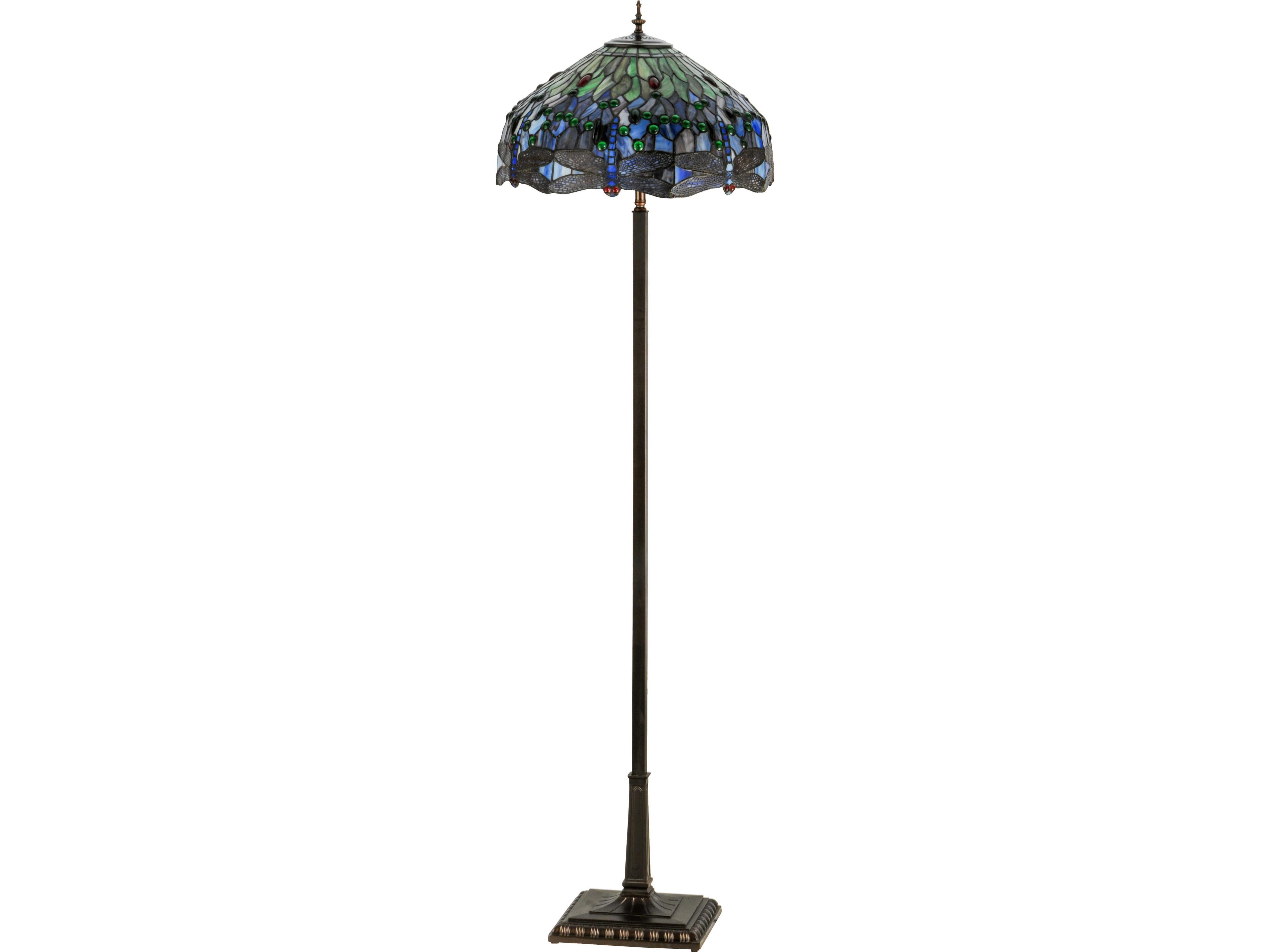 Meyda Tiffany Hanginghead Dragonfly Bronze Traditional Floor Lamp