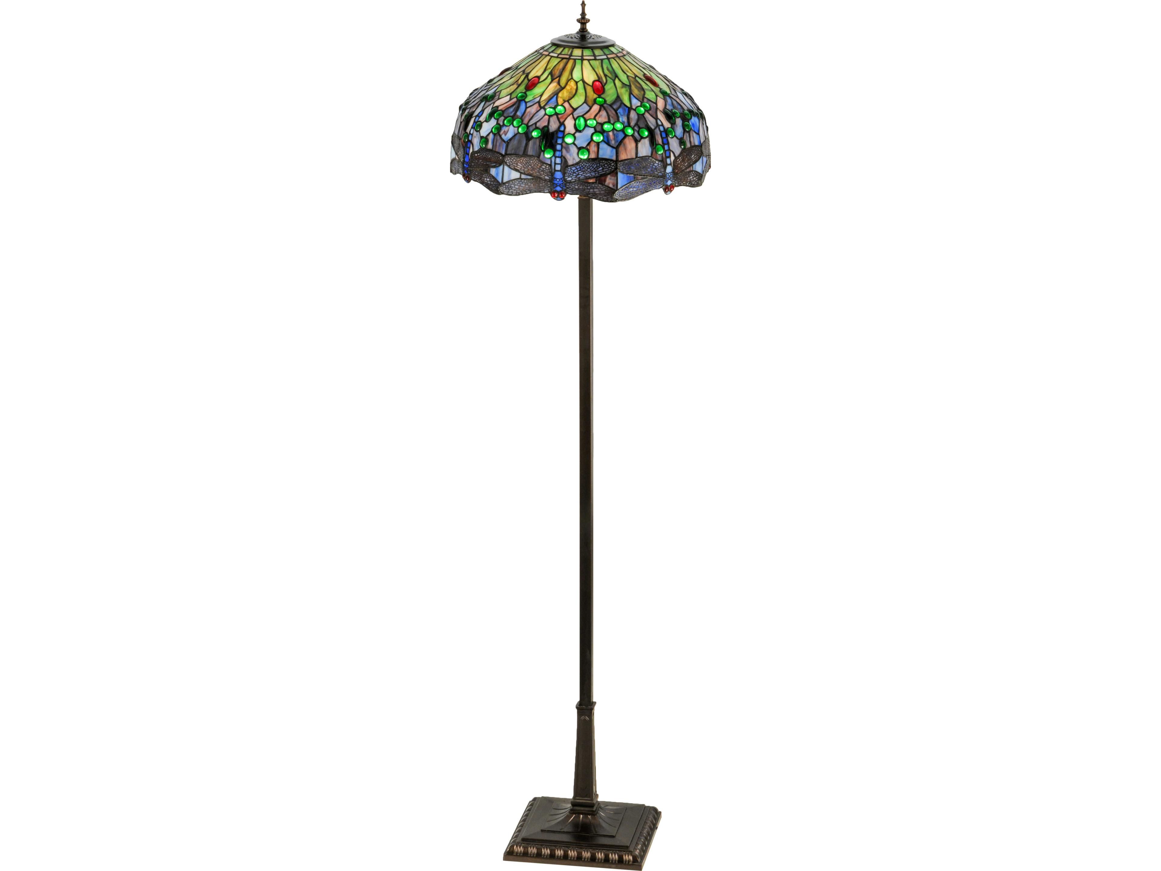 Meyda Tiffany Hanginghead Dragonfly Bronze Traditional Floor Lamp