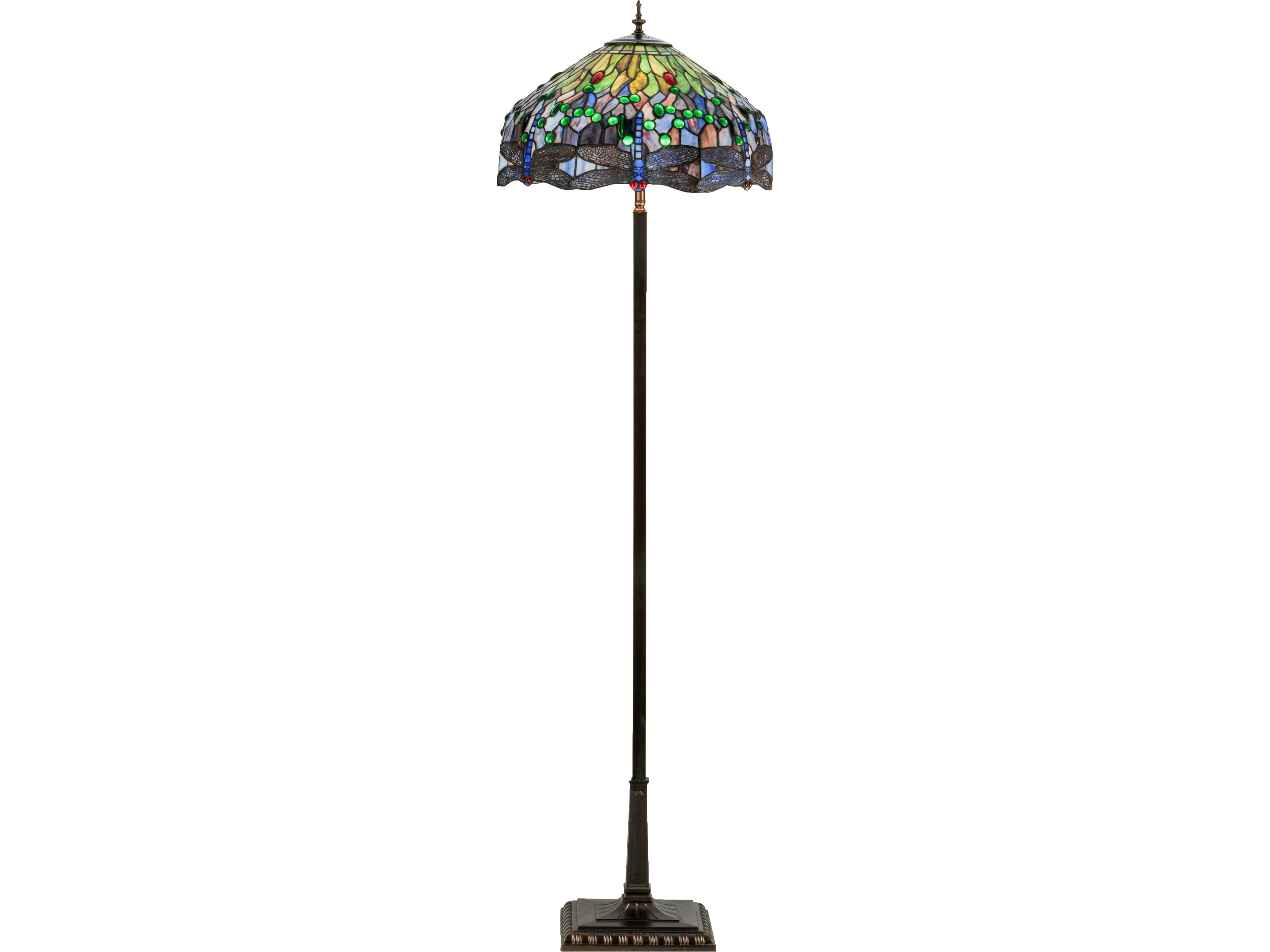 Meyda Tiffany Hanginghead Dragonfly Bronze Traditional Floor Lamp