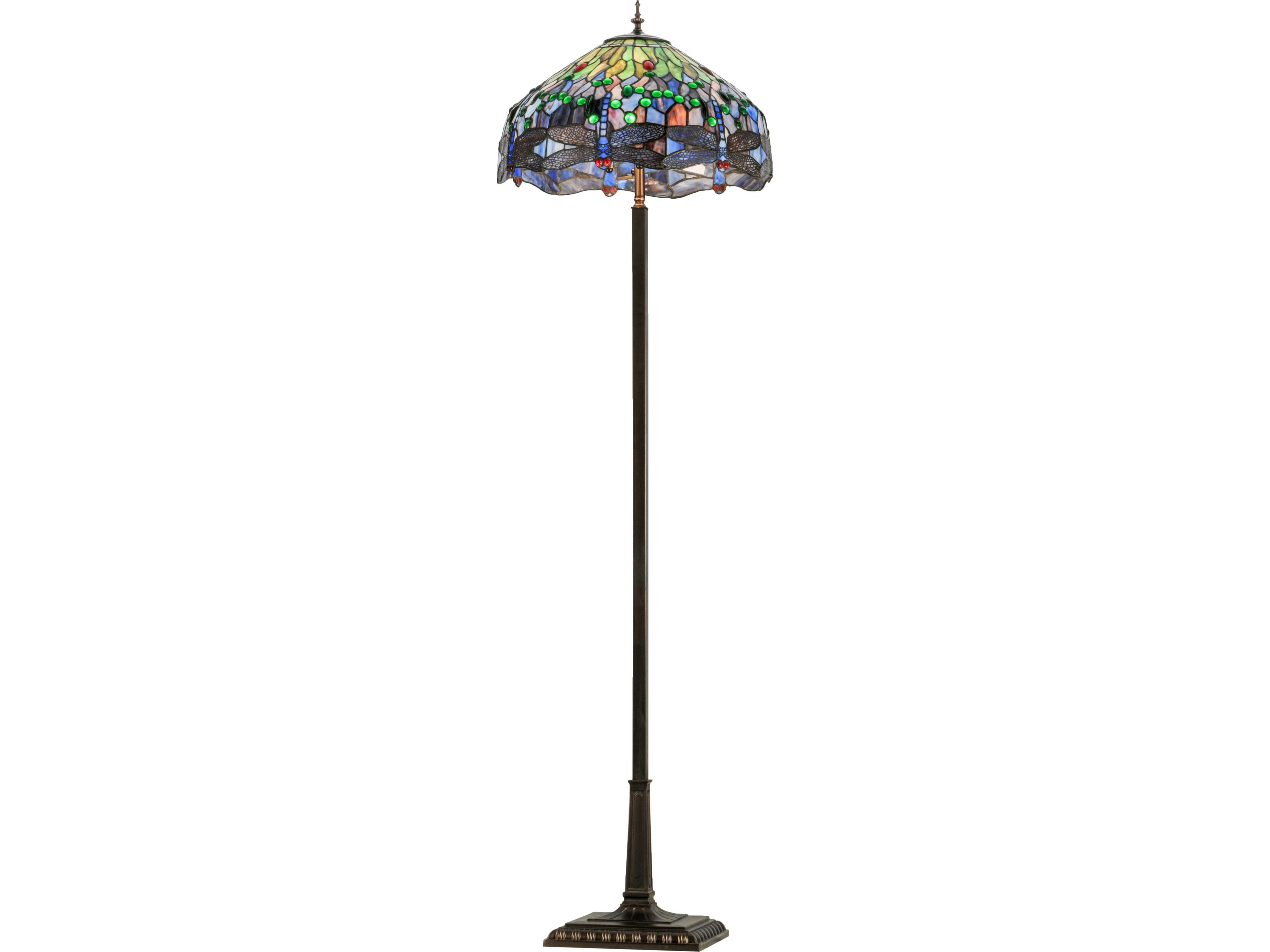 Meyda Tiffany Hanginghead Dragonfly Bronze Traditional Floor Lamp