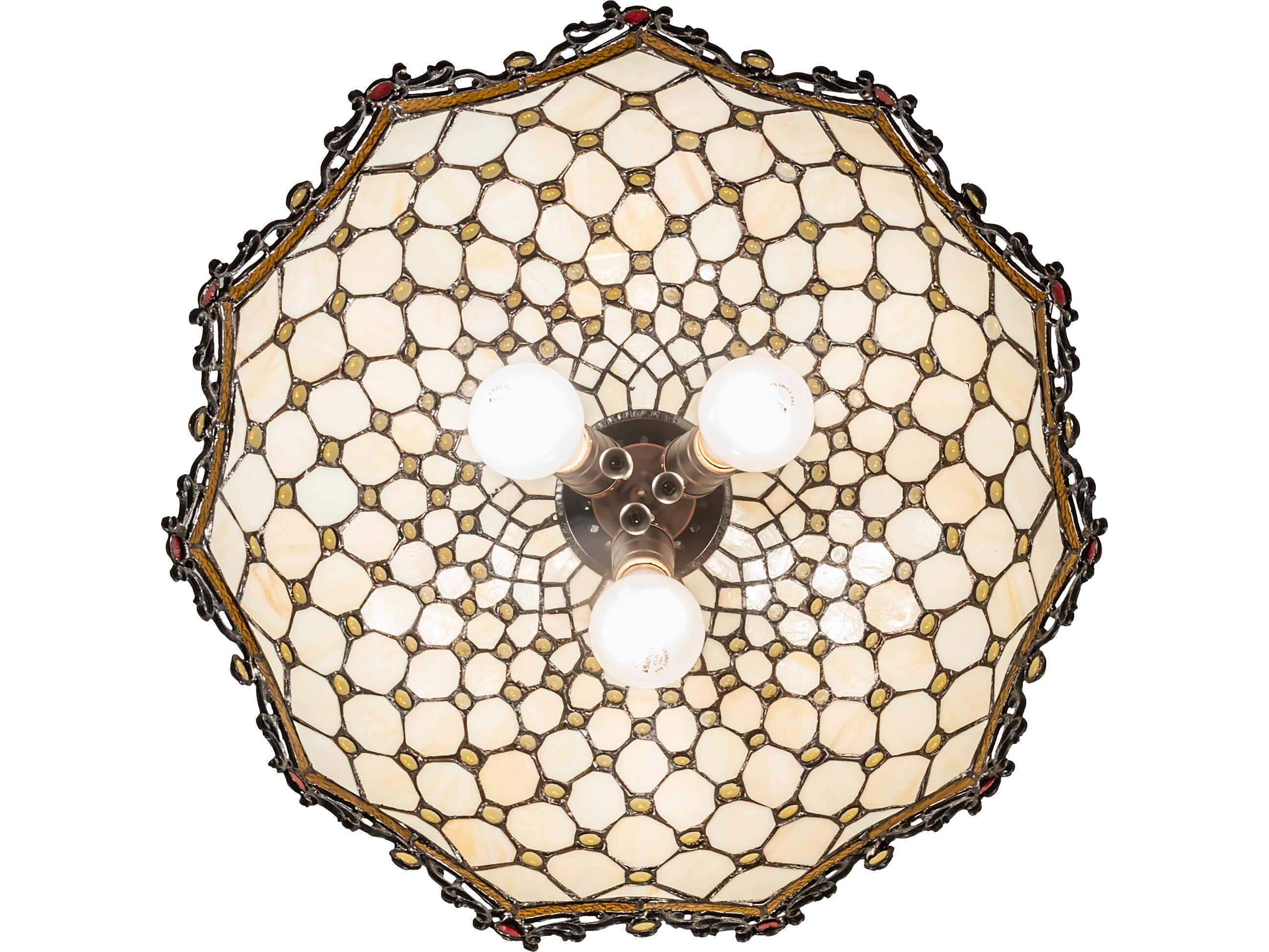 Meyda Diamond And Jewel & 3-Light Bronze Traditional Pendant