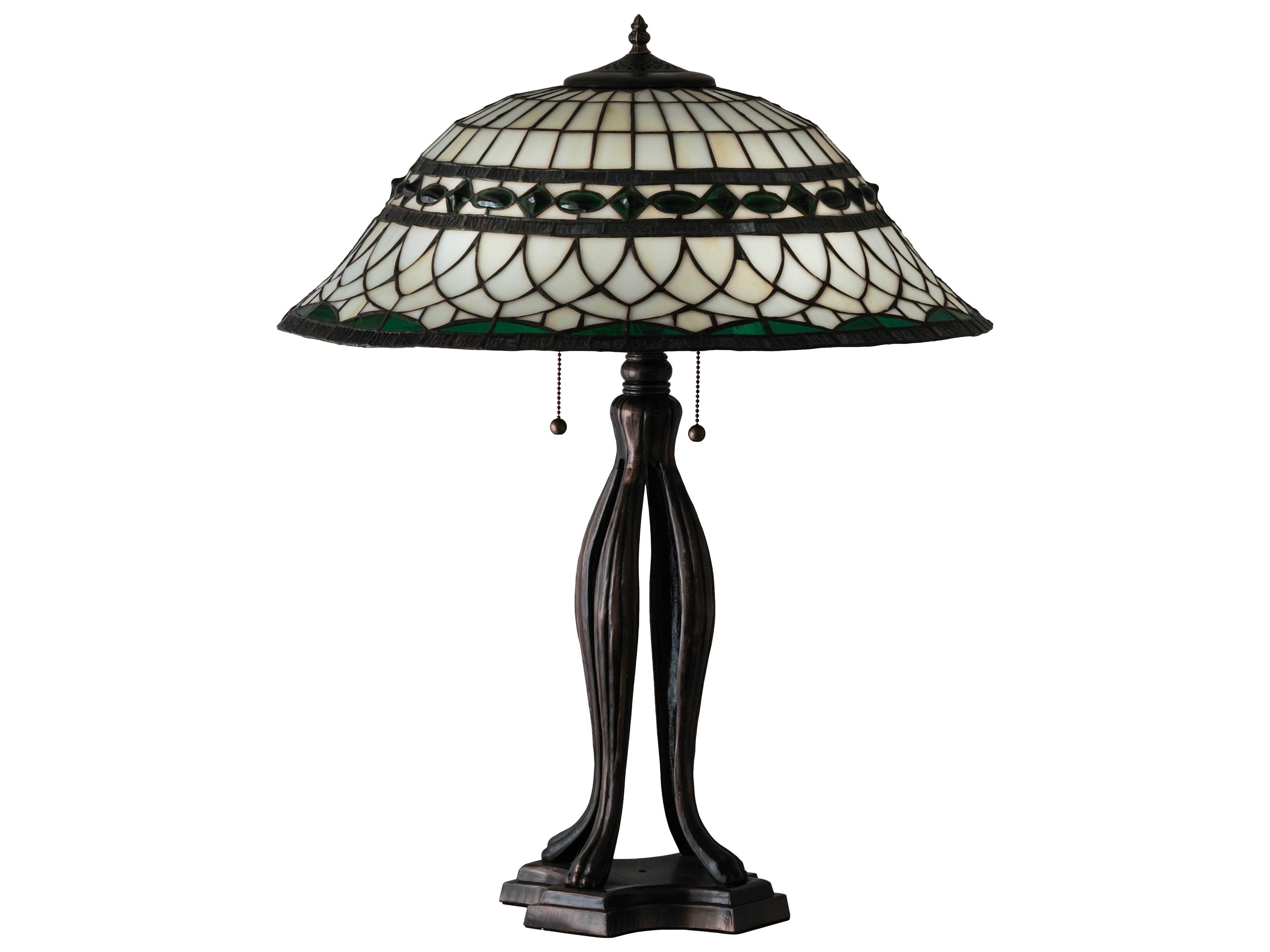 Meyda Tiffany Roman Glass Mahogany Bronze Buffet Lamp