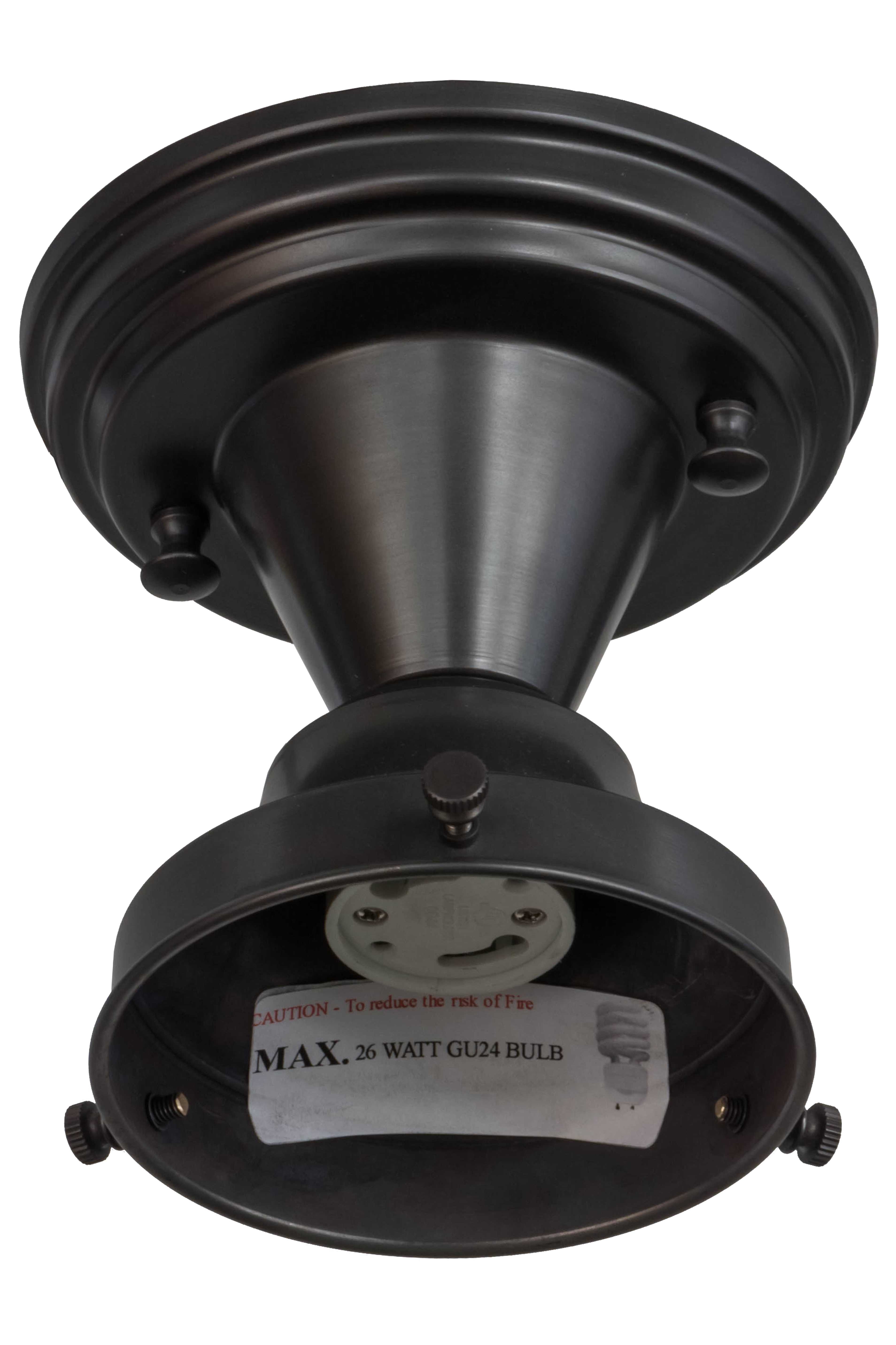 Meyda Revival Schoolhouse 1-Light Black Globe Flush Mount