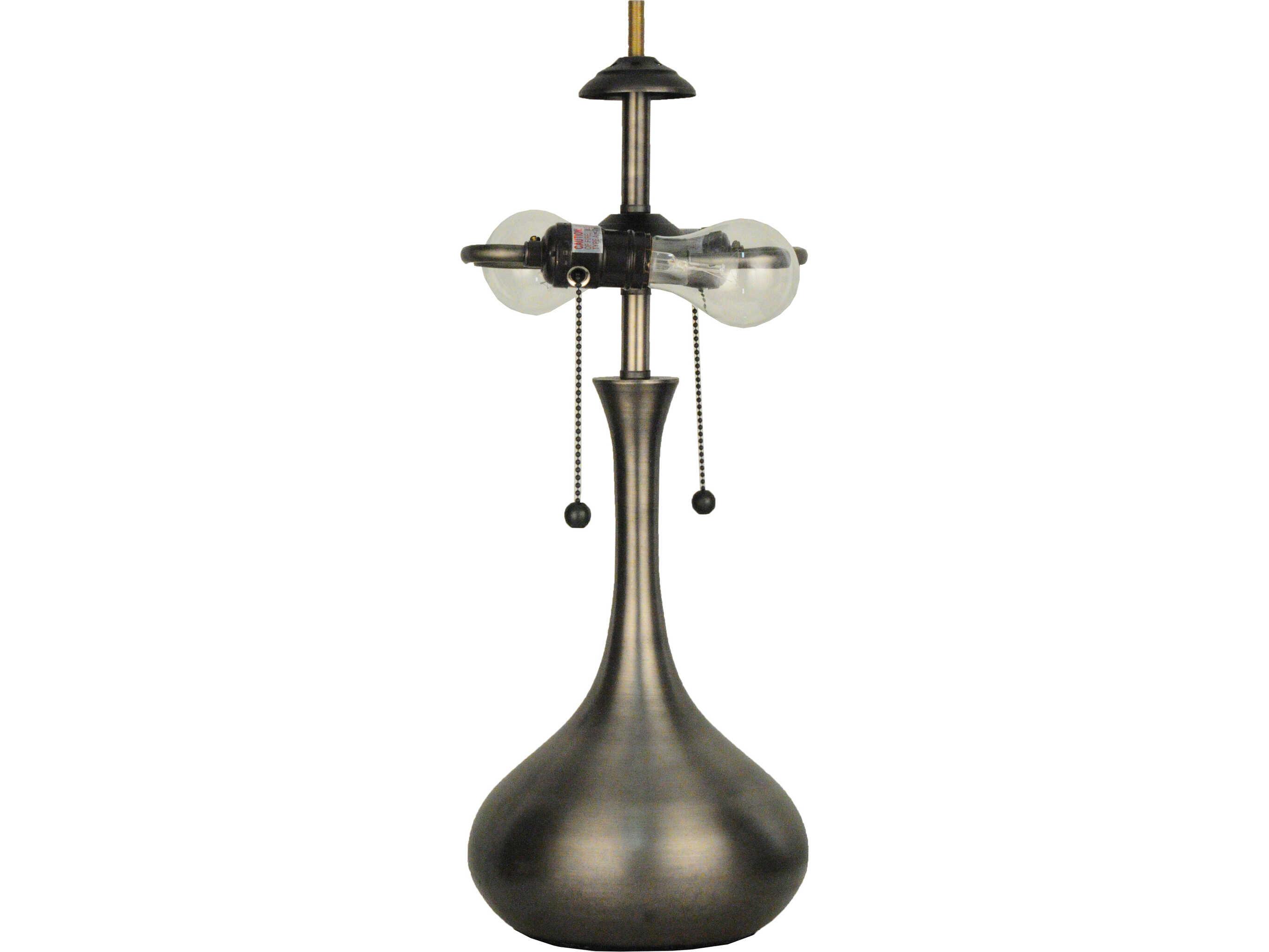 Meyda Teardrop Nickel 2-Light Table Lamp