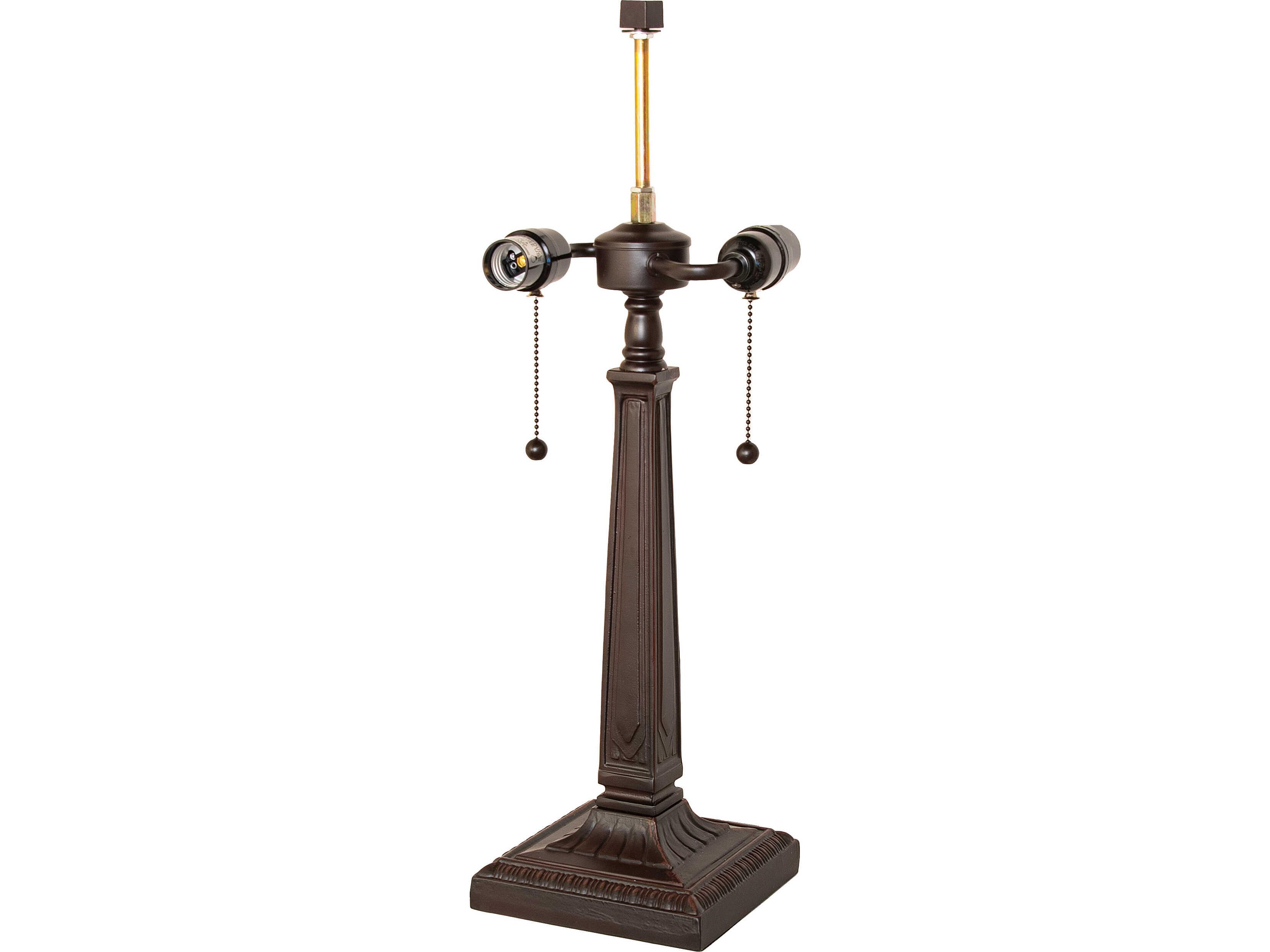 Meyda Deco Verdigris Mahogany Bronze 2-Light Table Lamp