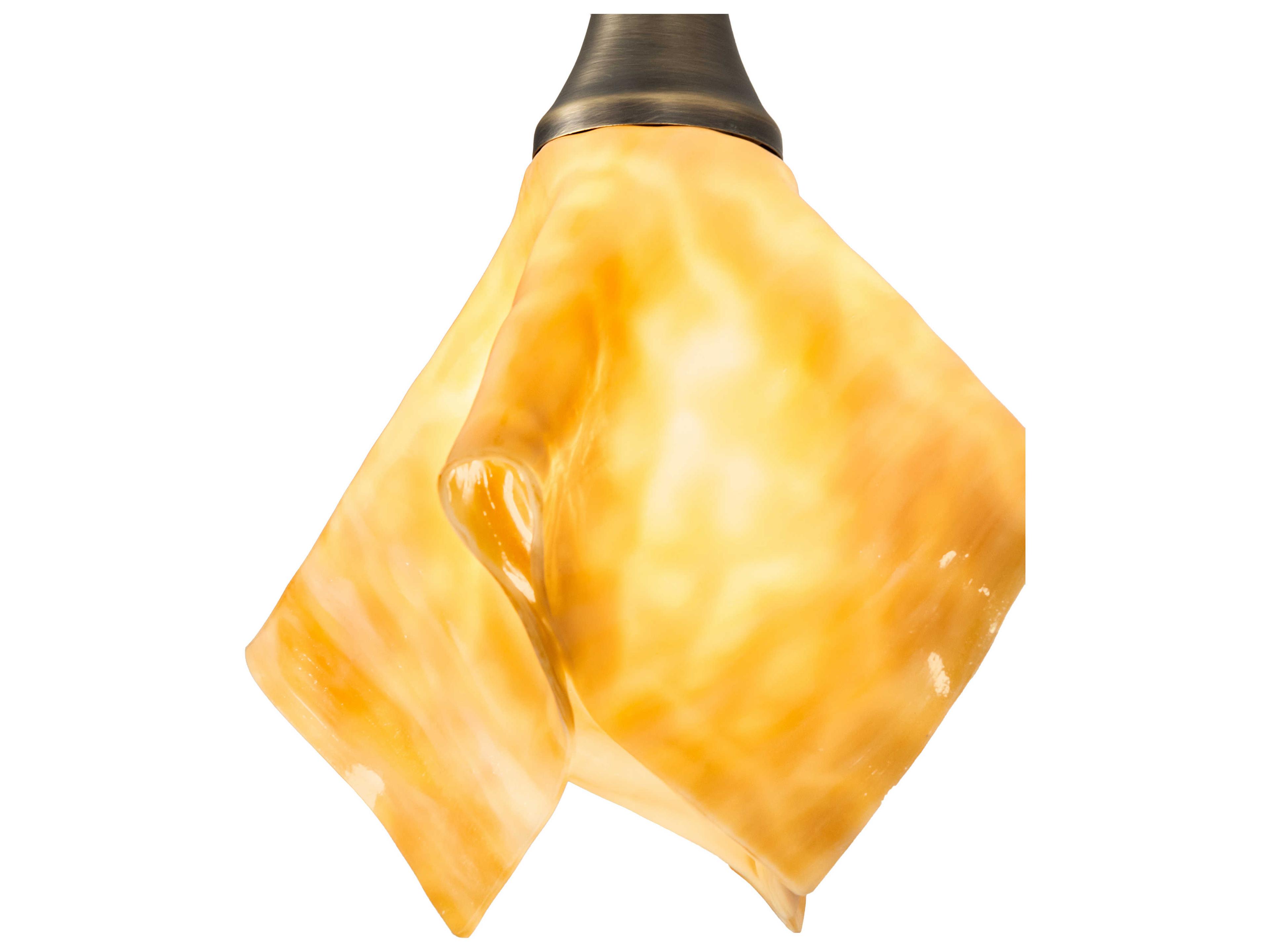 Meyda Handkerchief 1-Light Antique Brass Glass Mini Pendant