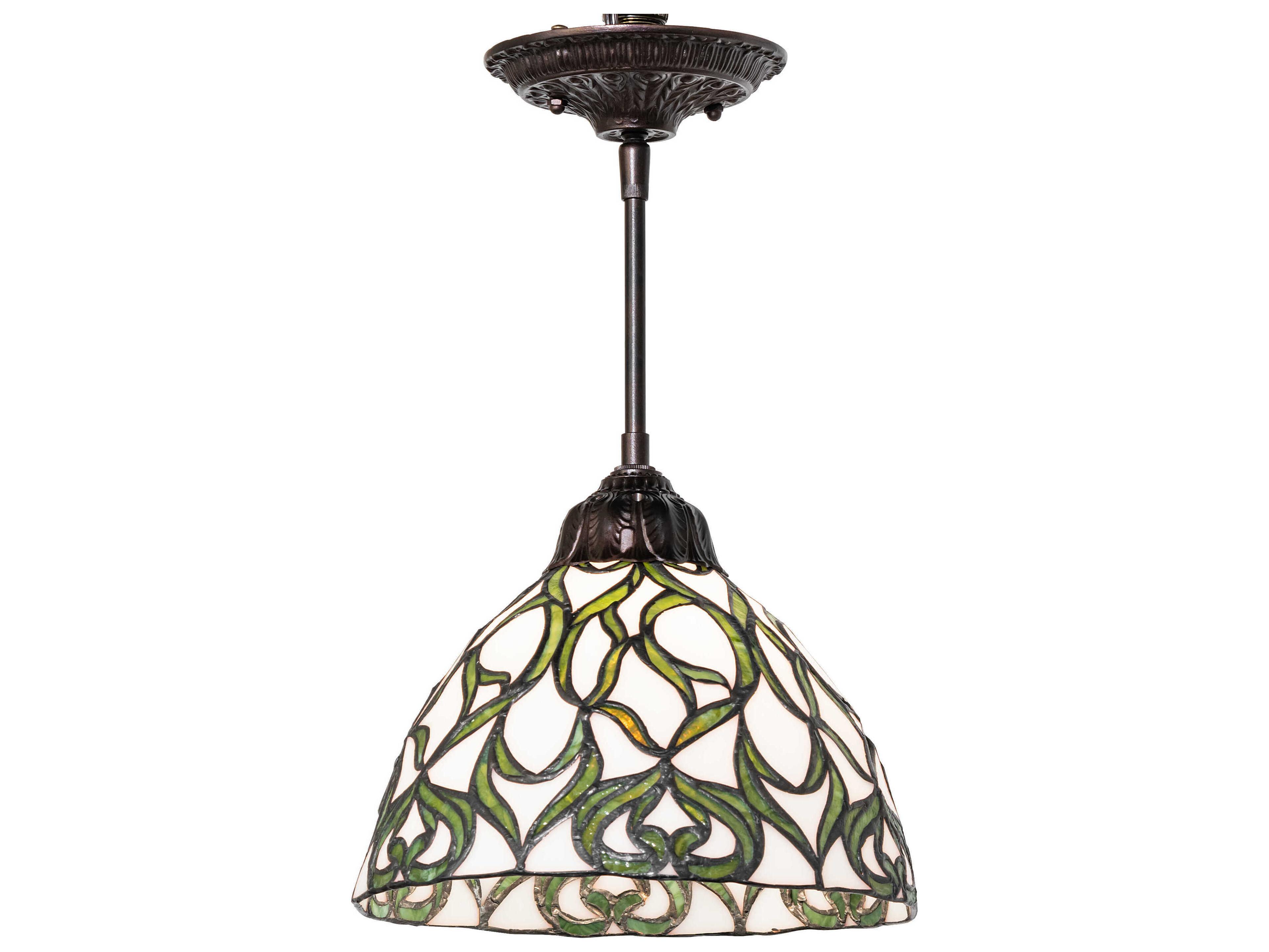 Meyda Grand Tulip Medallion 1-Light Mahogany Bronze Mini Pendant