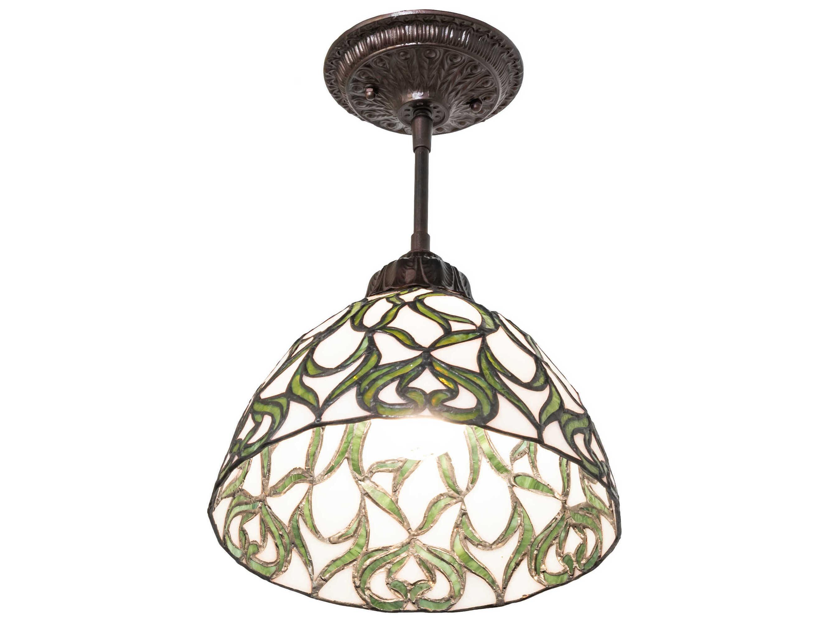 Meyda Grand Tulip Medallion 1-Light Mahogany Bronze Mini Pendant