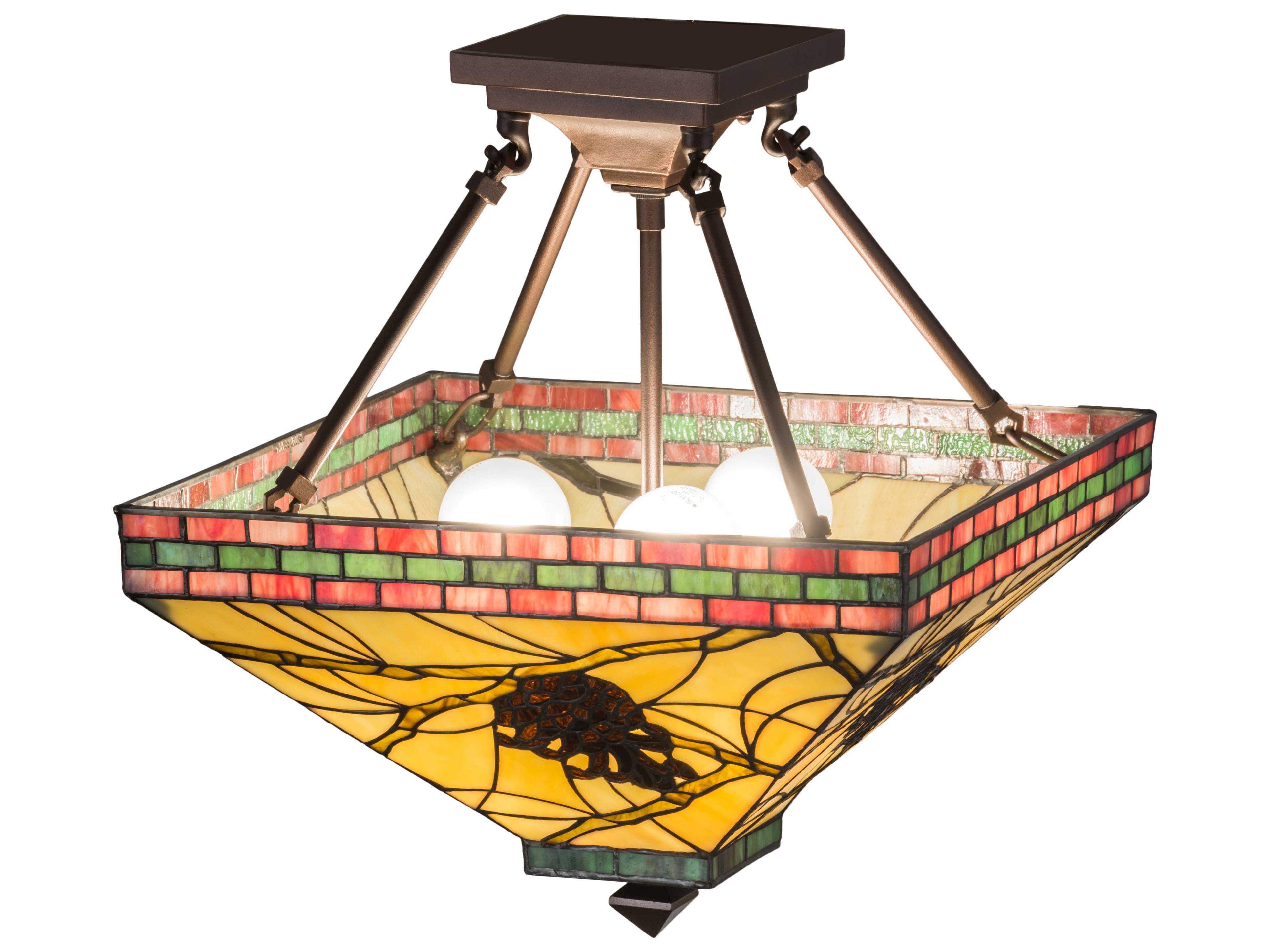 Meyda Pinecone Beige Burgundy Orange Pendant