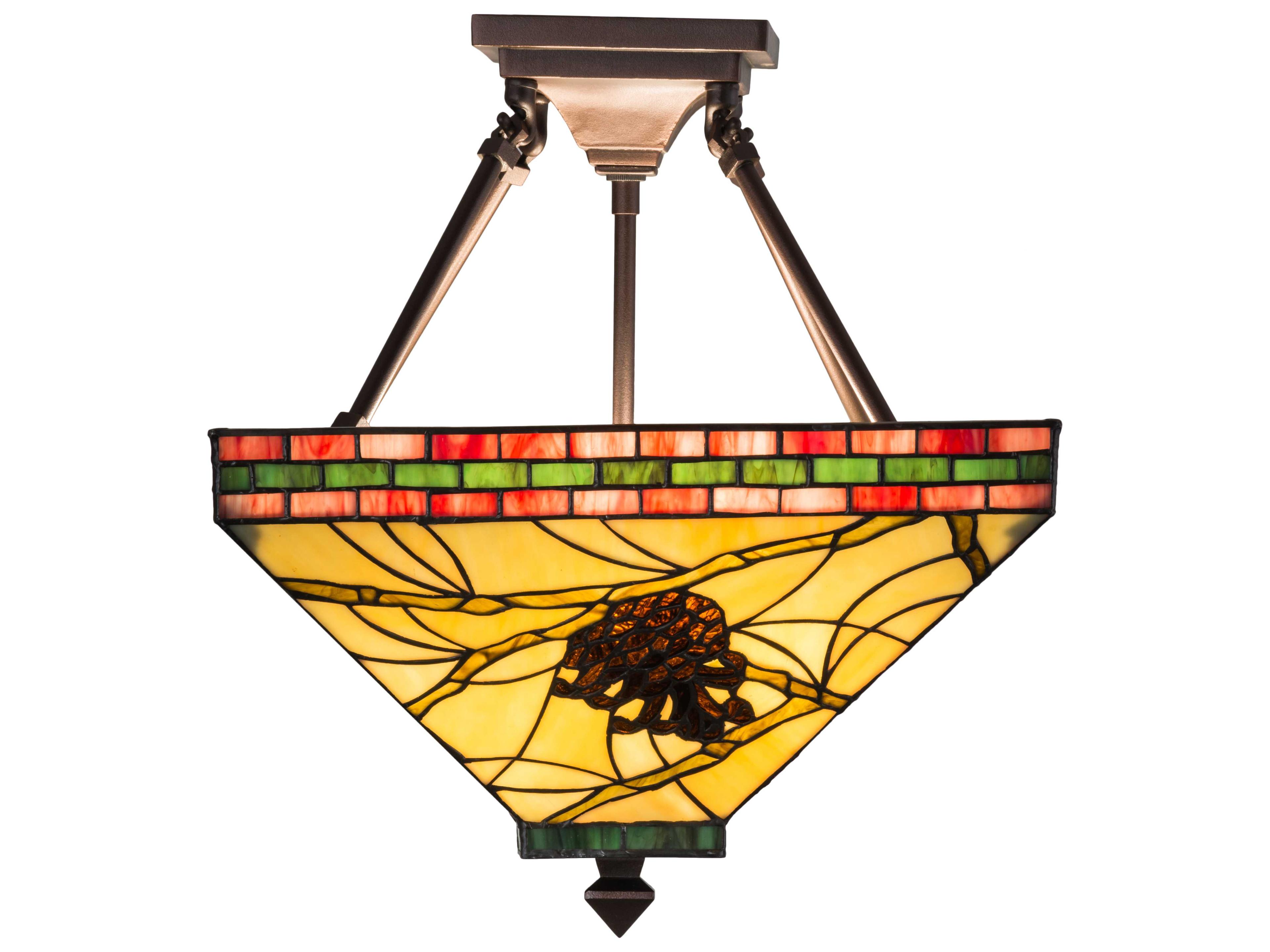 Meyda Pinecone Beige Burgundy Orange Pendant