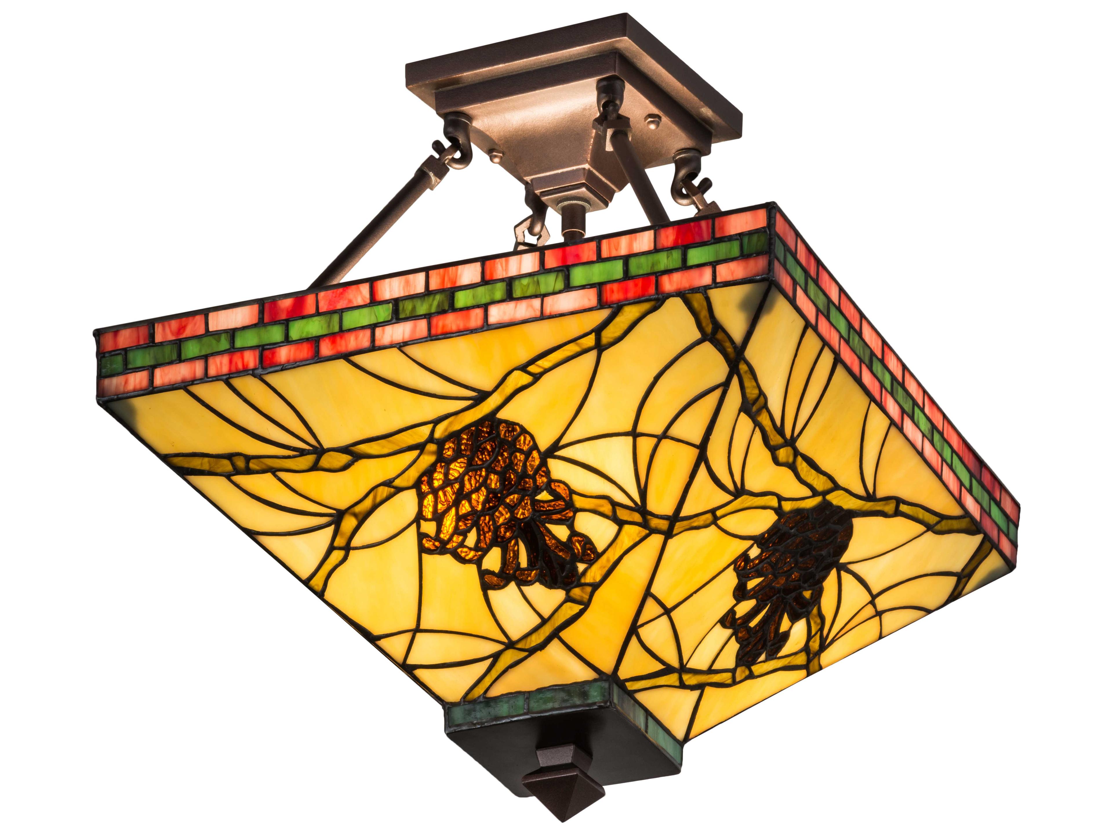 Meyda Pinecone Beige Burgundy Orange Pendant