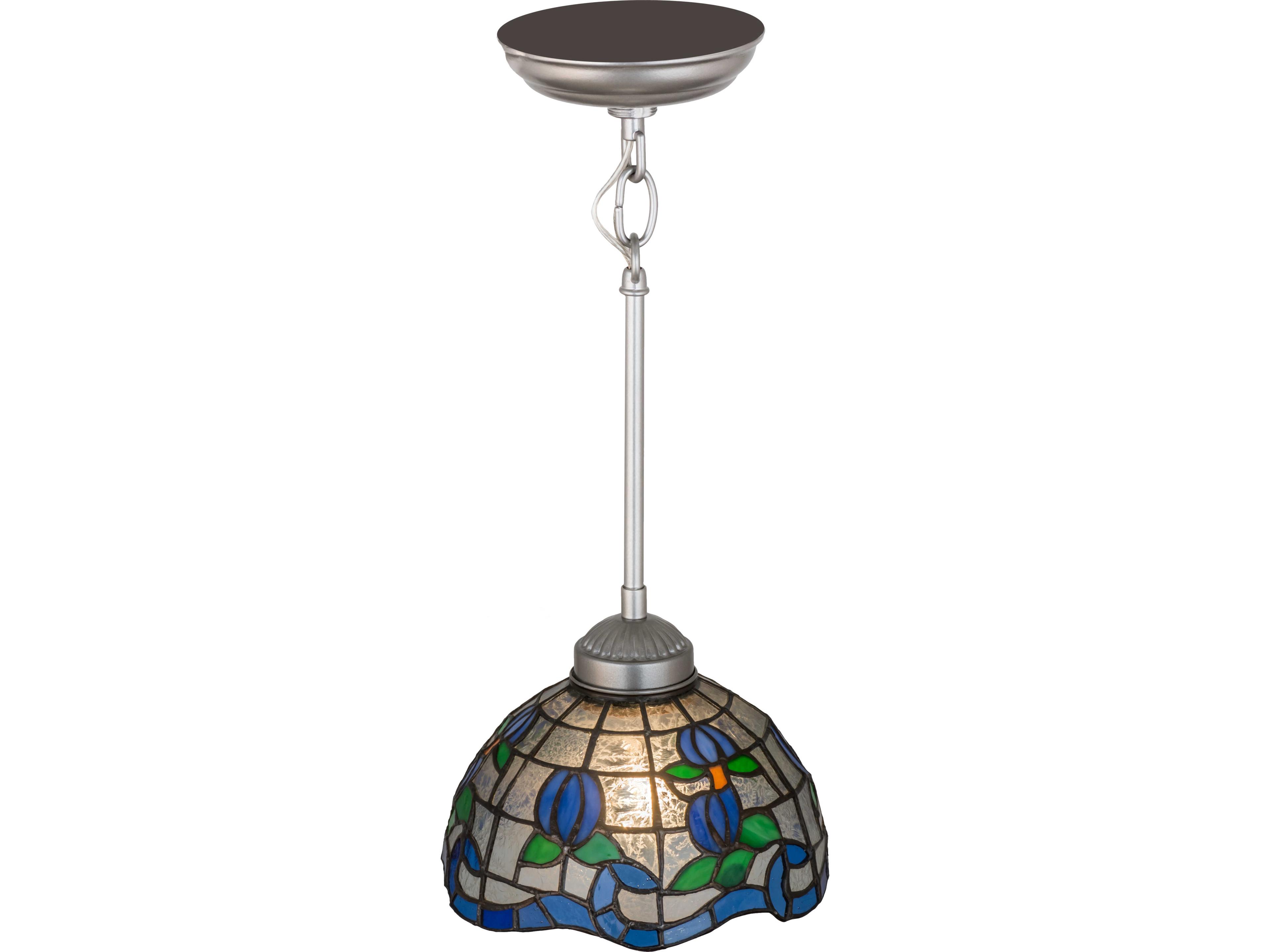 Meyda Roseborder 1-Light Blue Mini Pendant