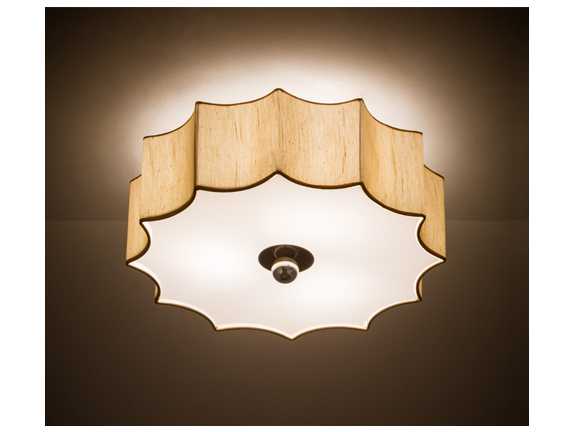 Meyda Arevik 3-Light Brown Drum Flush Mount