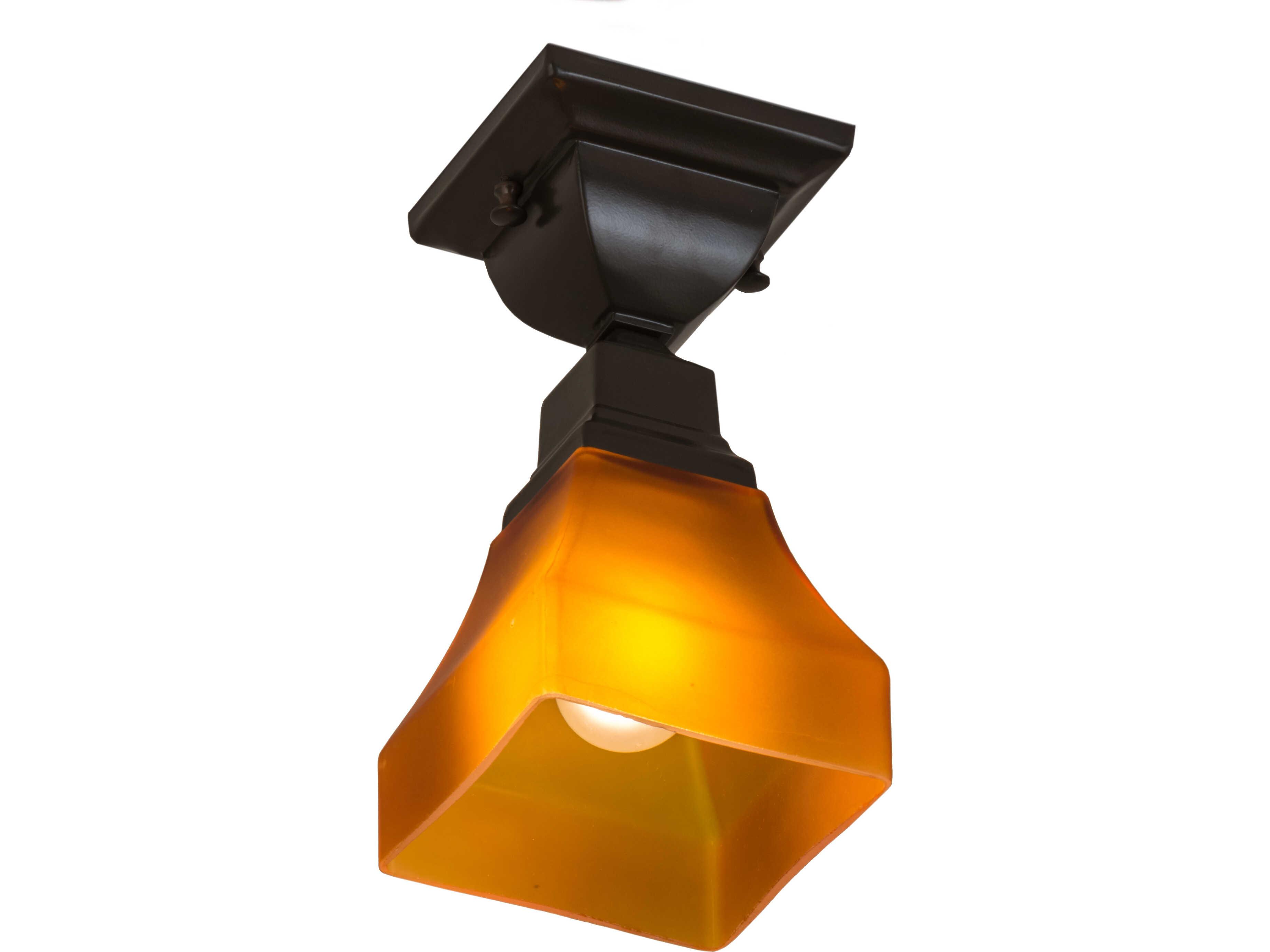 Meyda Bungalow 1-Light Bronze Geometric Flush Mount