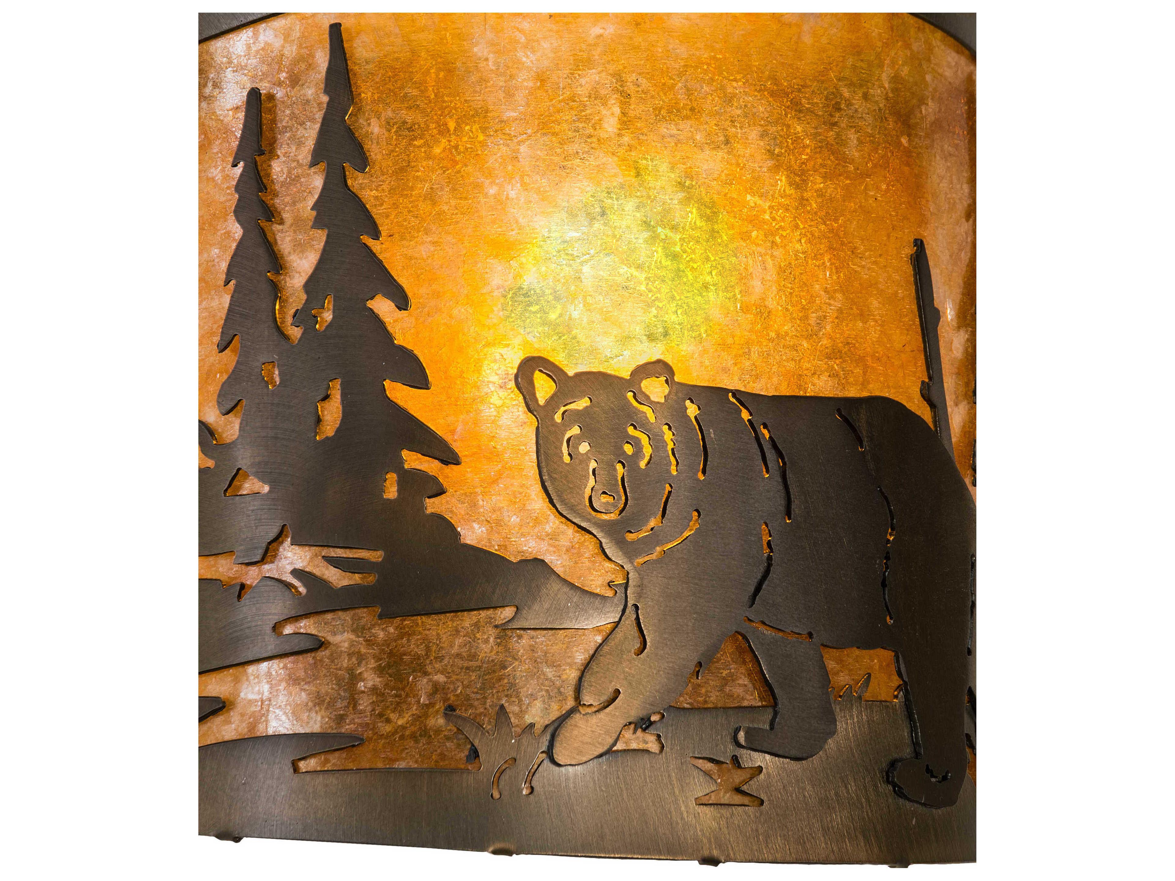 Meyda Lone Bear 1-Light Antique Copper Brown Wall Sconce