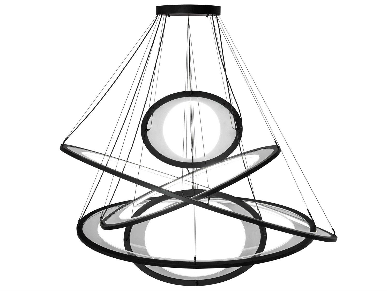 Meyda Anillo Led Black Glass Round Tiered Pendant