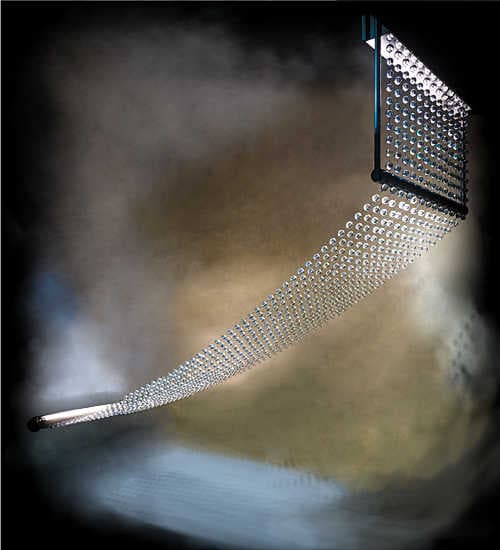 Meyda 6-Light Nickel Glass Chandelier