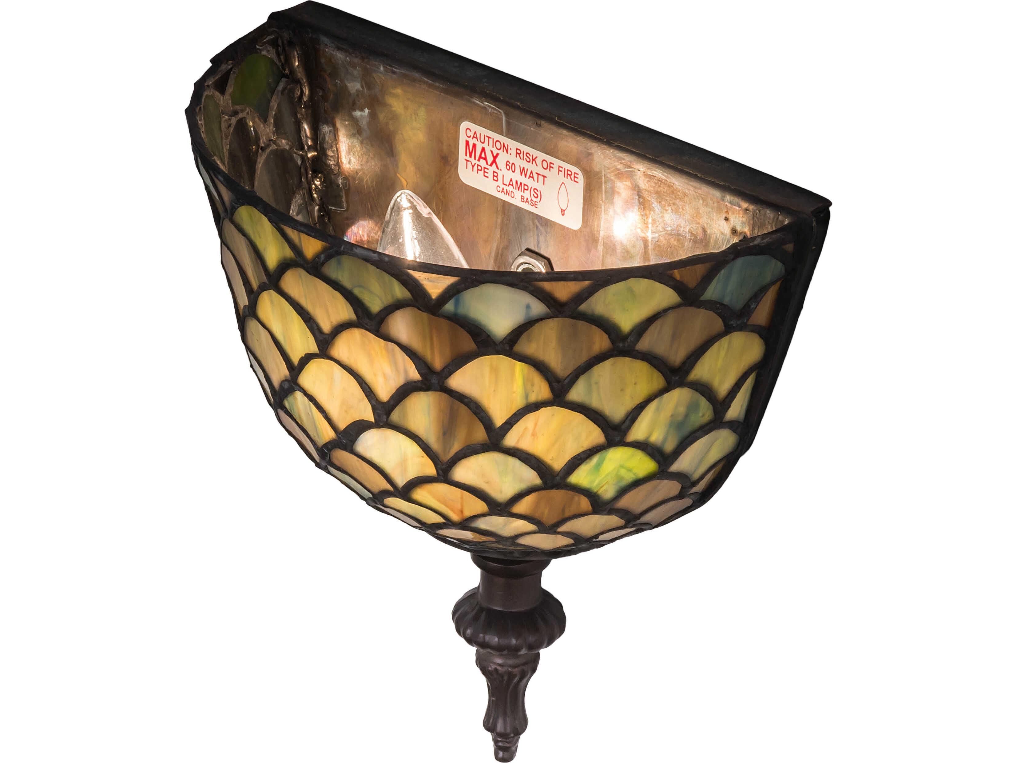 Meyda Tiffany Fishscale 1-Light Bronze Traditional Wall Sconce