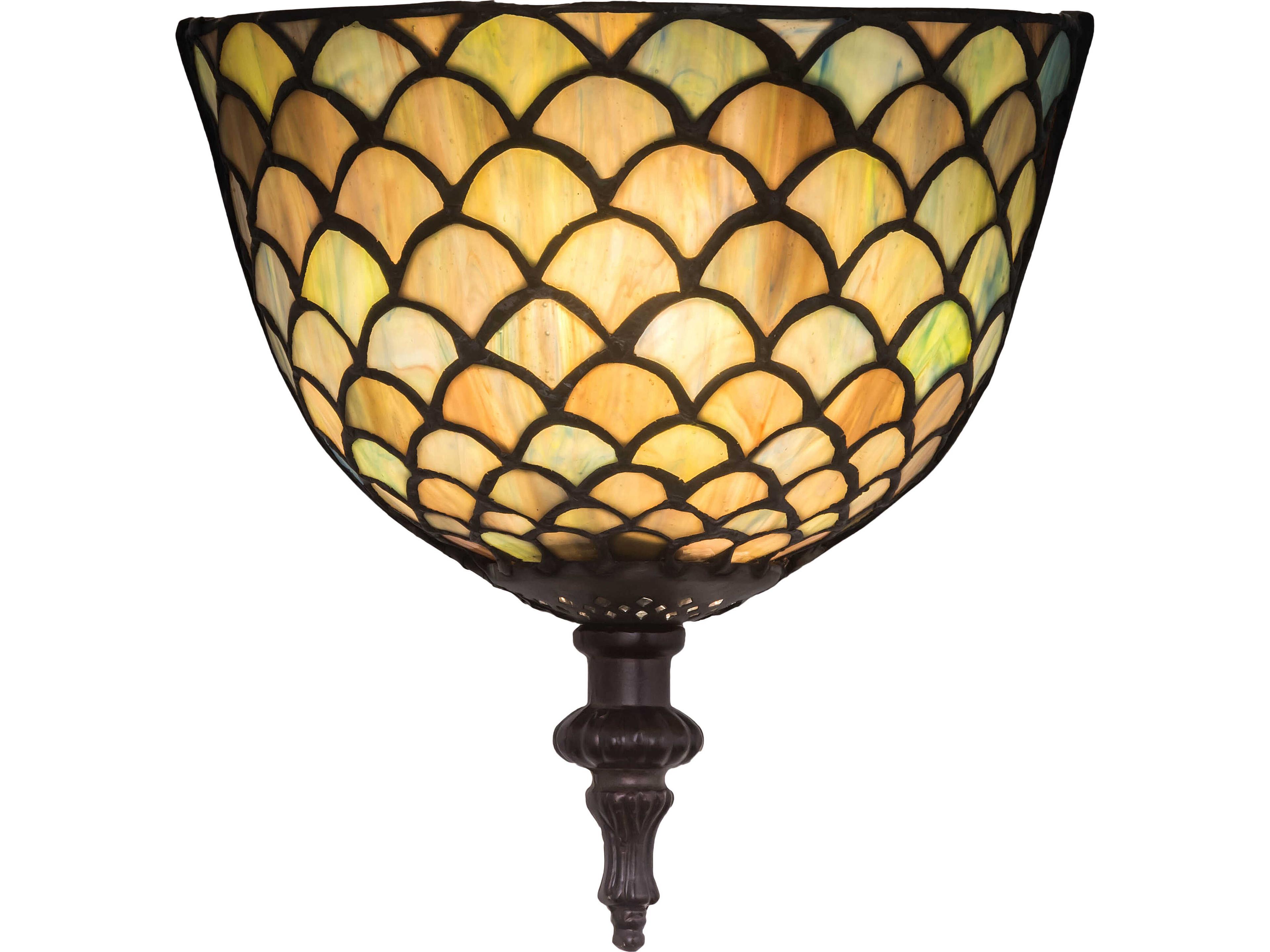 Meyda Tiffany Fishscale 1-Light Bronze Traditional Wall Sconce