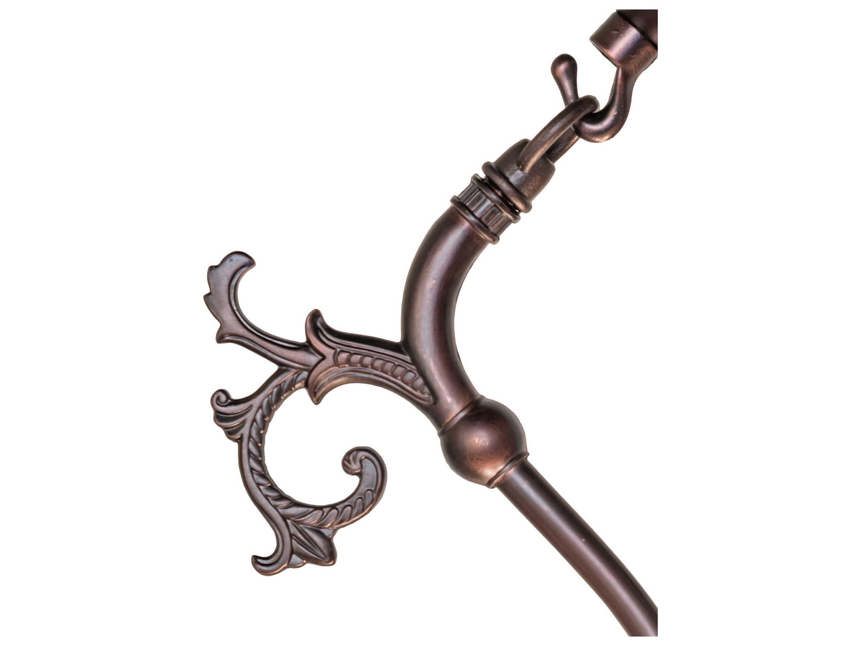 Meyda Tiffany Turning Leaf 3-Light Mahogany Bronze Glass Bowl Pendant