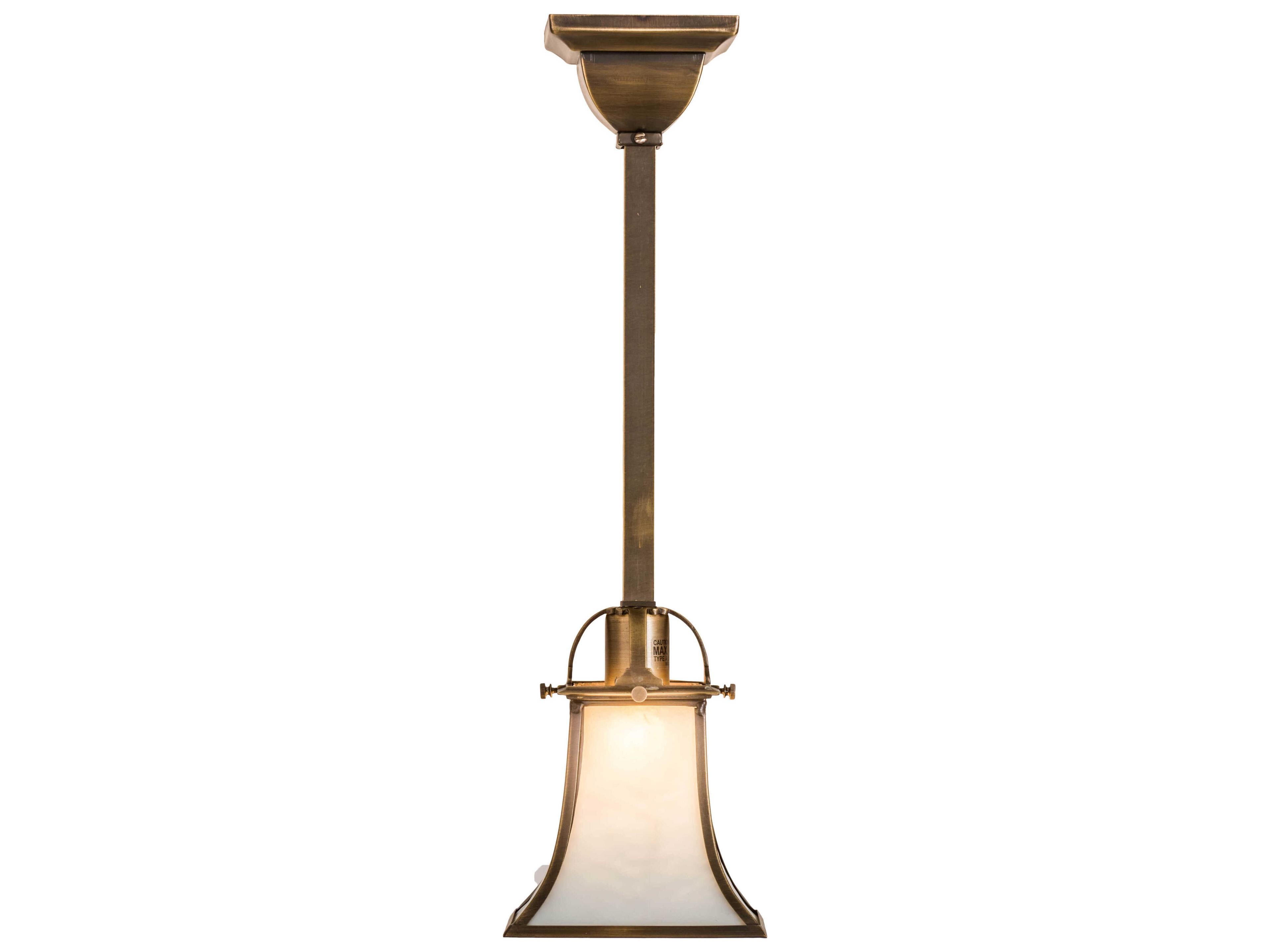 Meyda Revival 1-Light Antique Brass Glass Lantern Mini Pendant