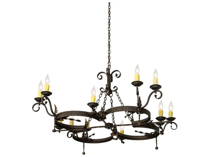 Meyda Andorra 12-Light Brown Glass Candelabra Chandelier