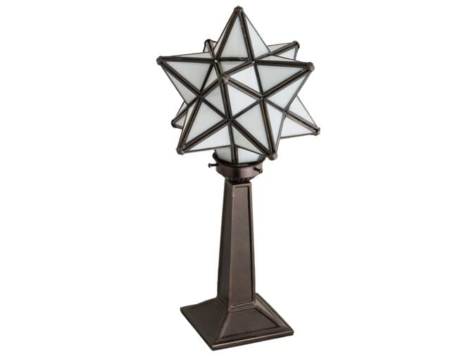Meyda Moravian Star Glass Bronze Table Lamp