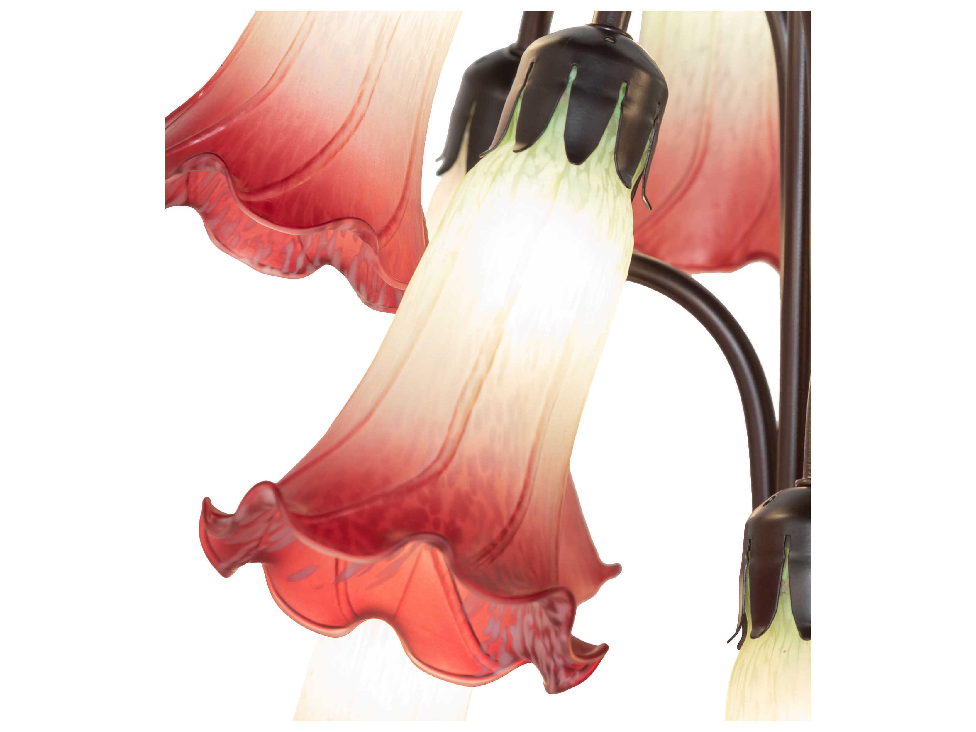 Meyda Pond Lily Mahogany Bronze Floor Lamp