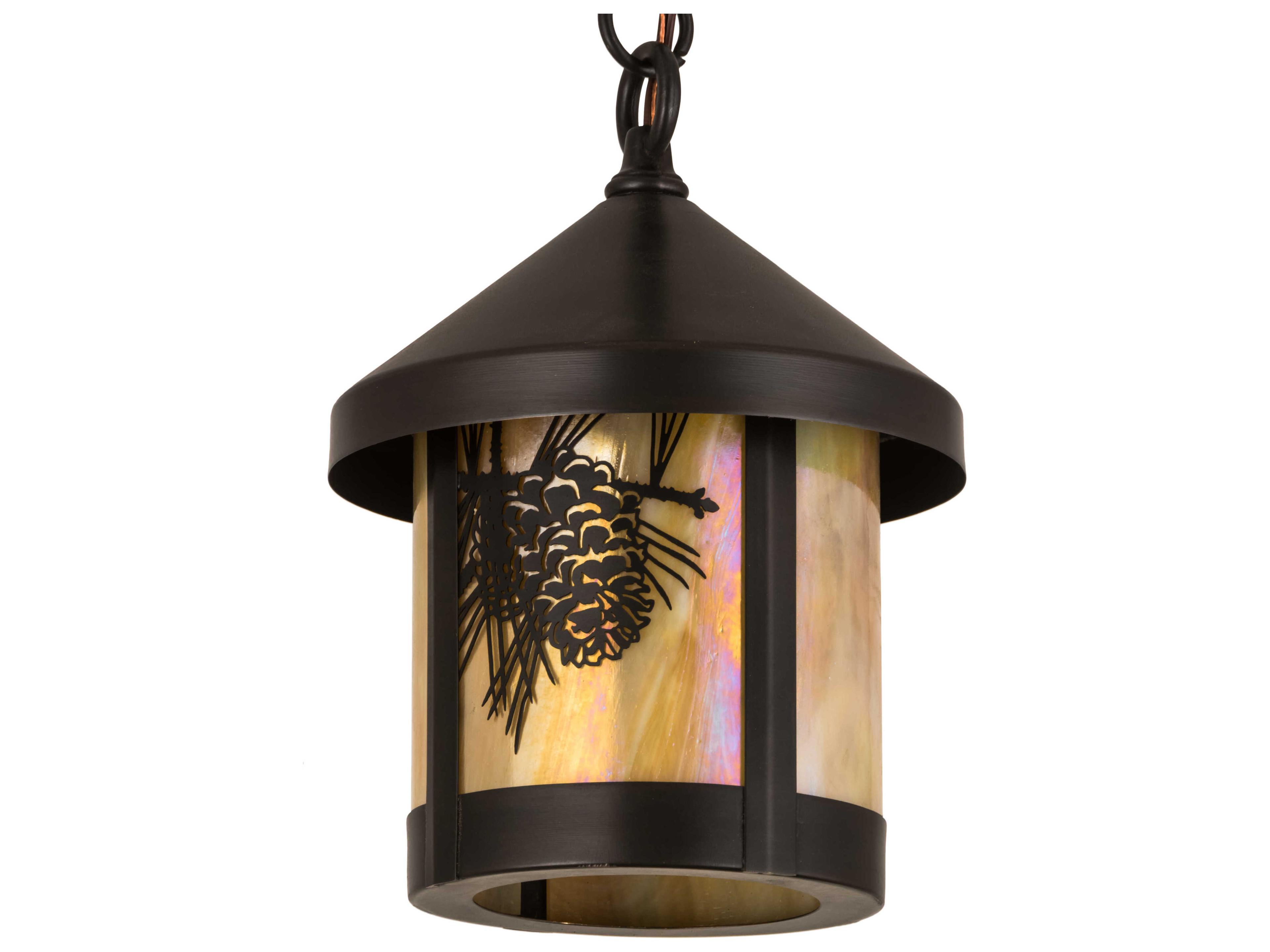 Meyda Fulton 1-Light Craftsman Brown Cylinder Mini Pendant