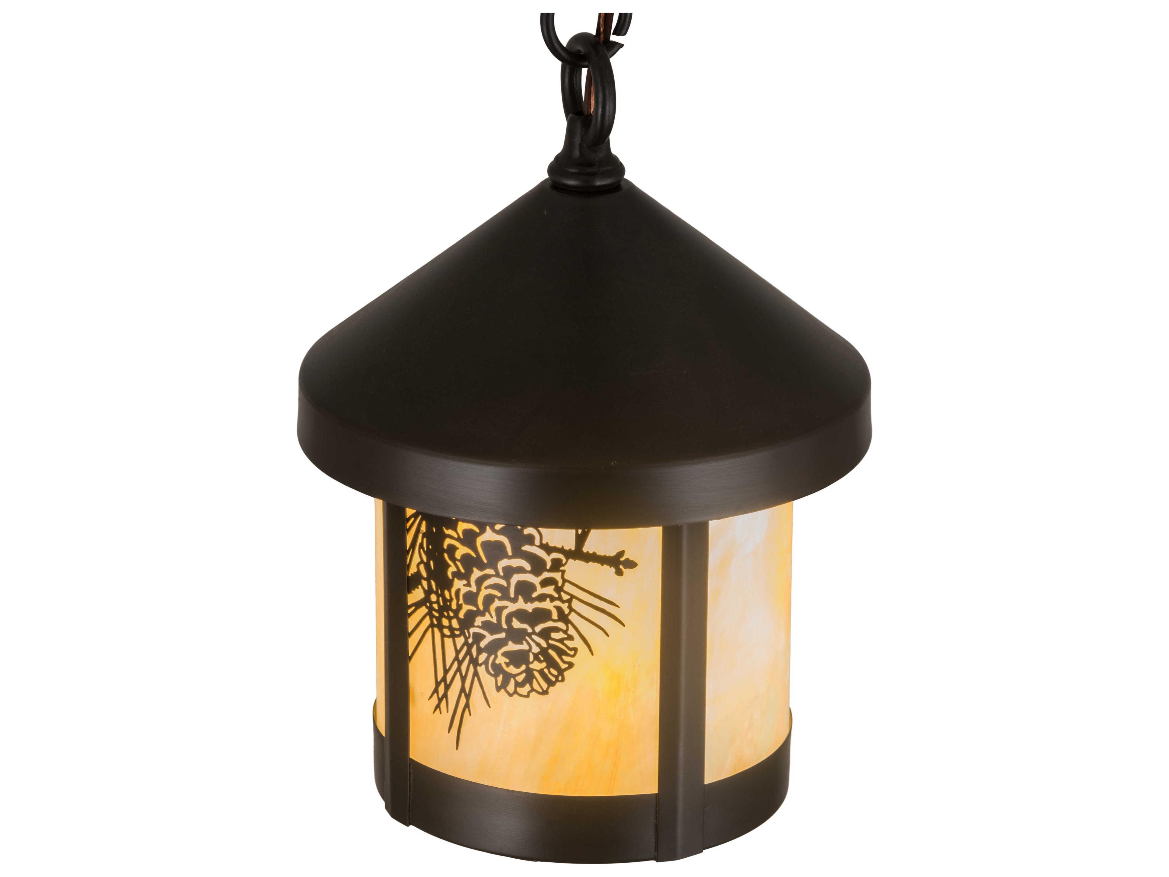 Meyda Fulton 1-Light Craftsman Brown Cylinder Mini Pendant