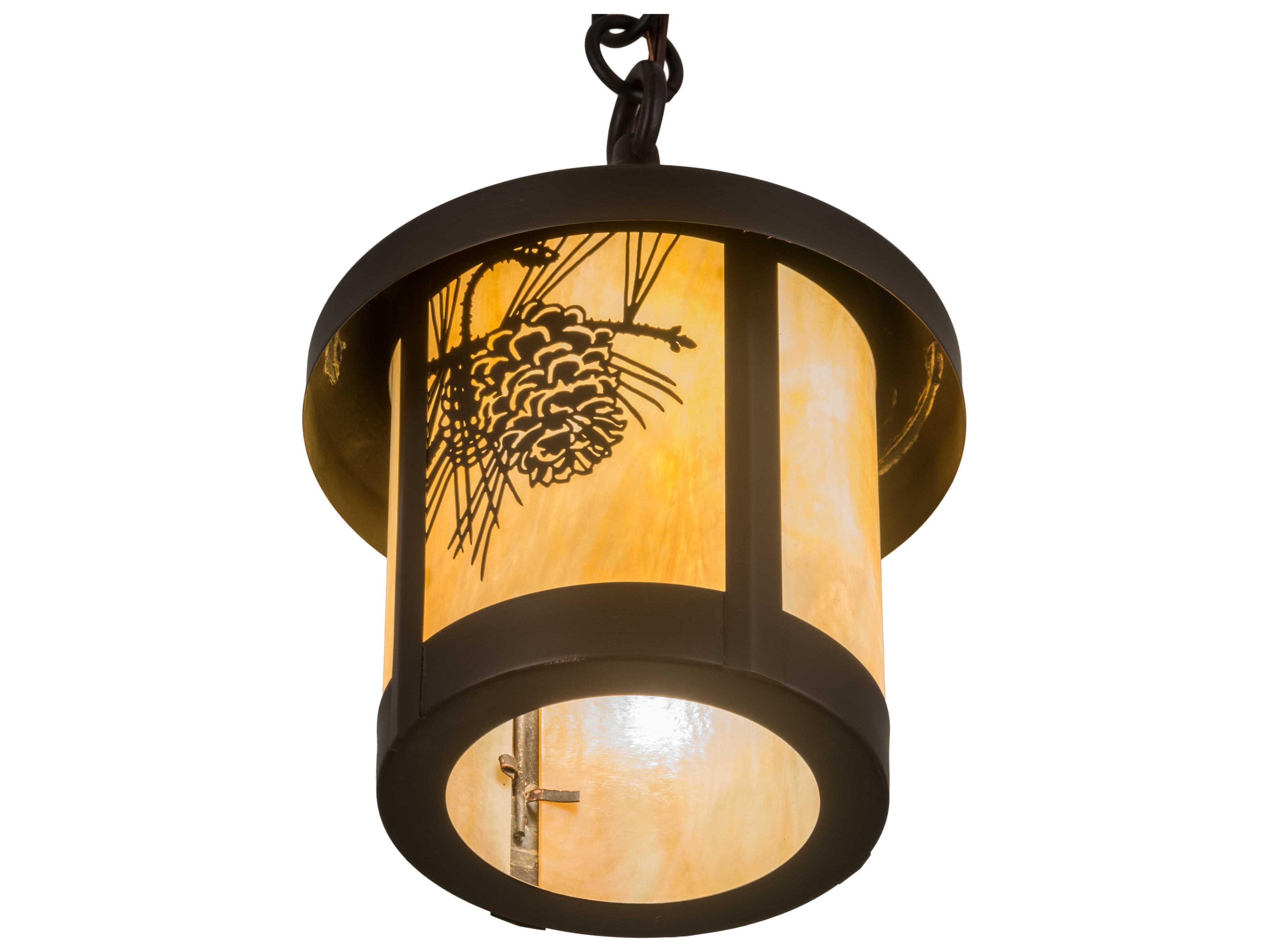 Meyda Fulton 1-Light Craftsman Brown Cylinder Mini Pendant