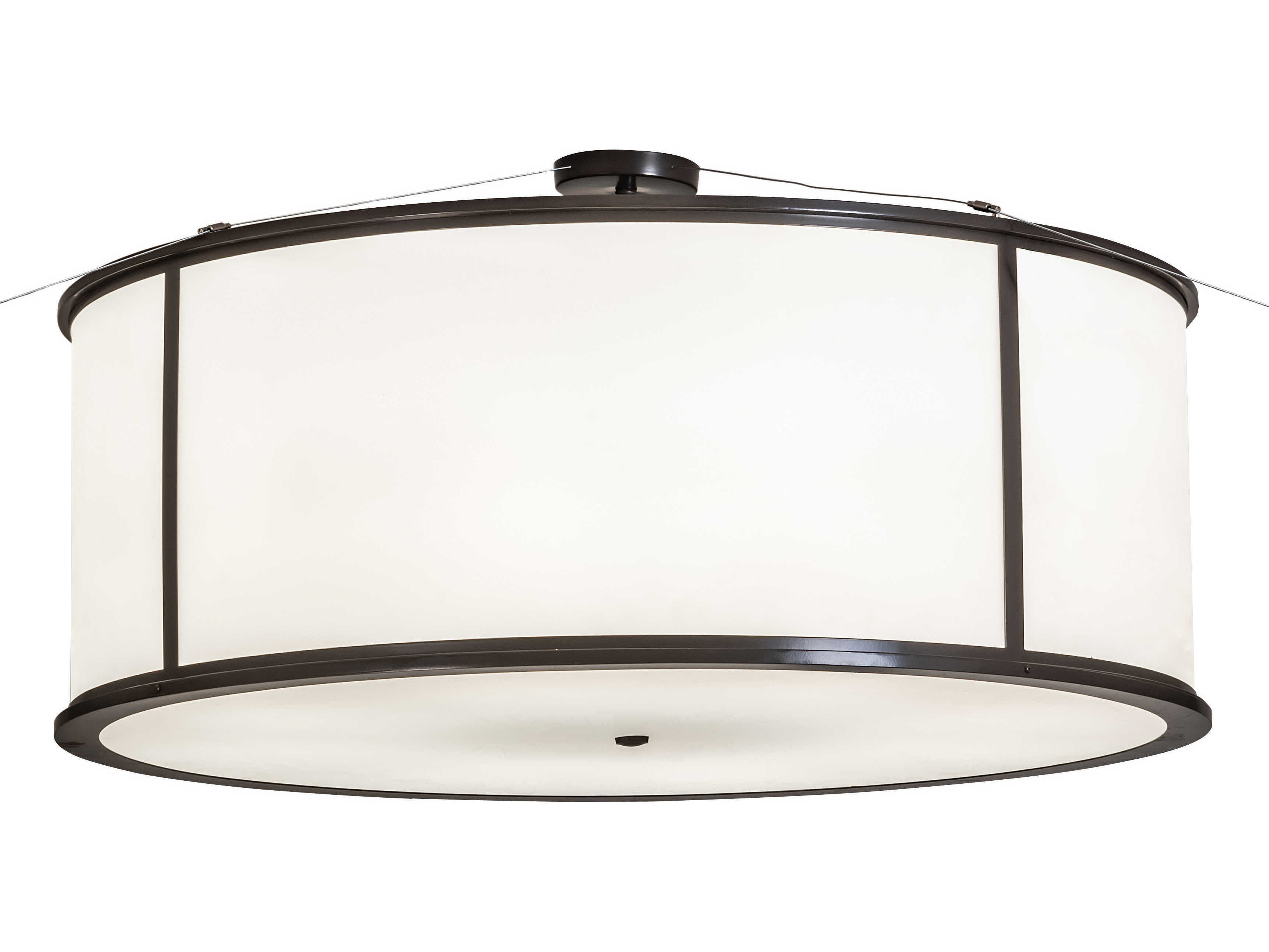 Meyda Arcas 8-Light Timeless Bronze White LED Drum Semi Flush Mount