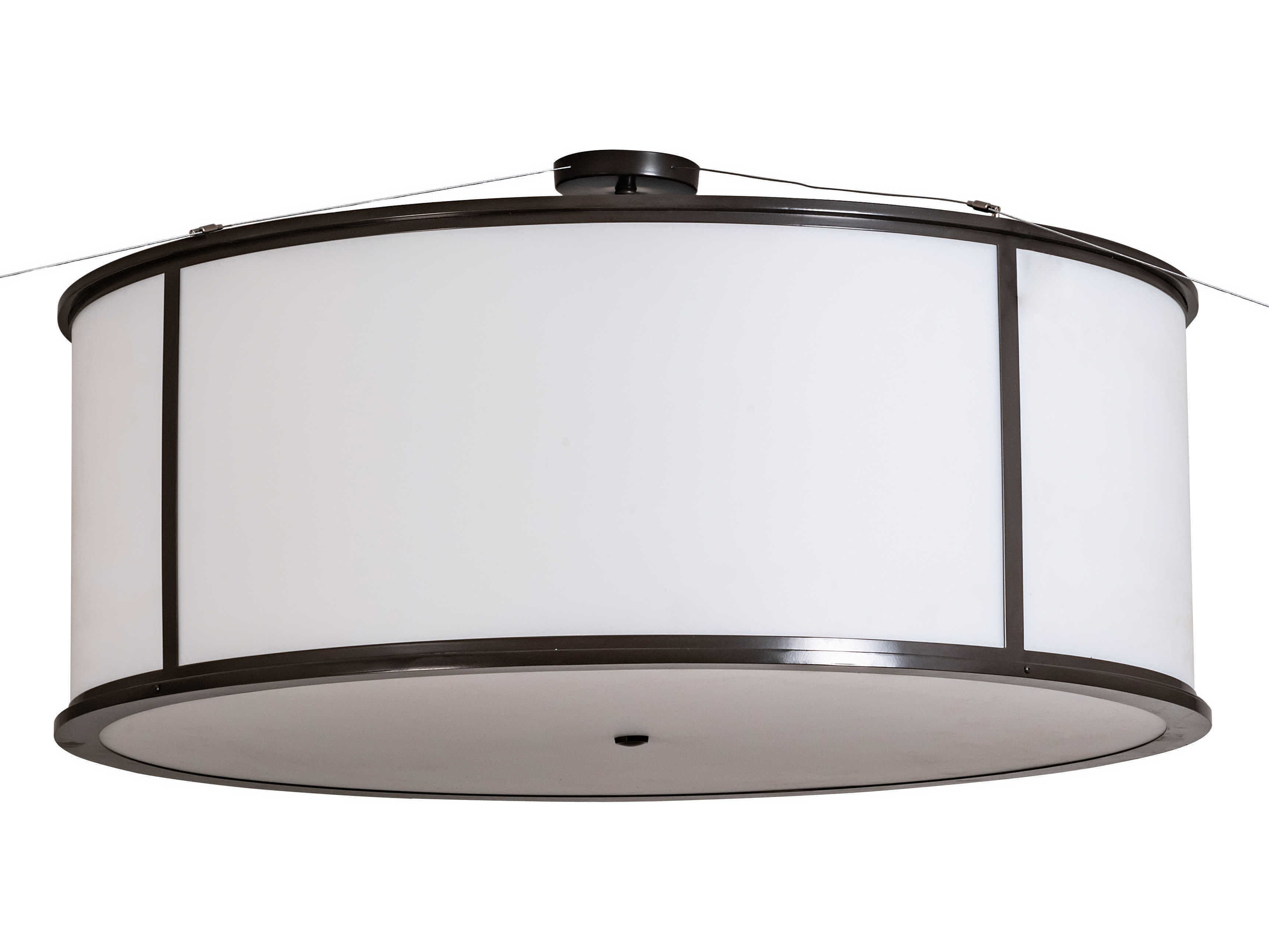 Meyda Arcas 8-Light Timeless Bronze White LED Drum Semi Flush Mount