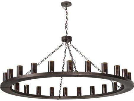 Meyda Loxley 24-Light Bronze Cylinder Round Chandelier